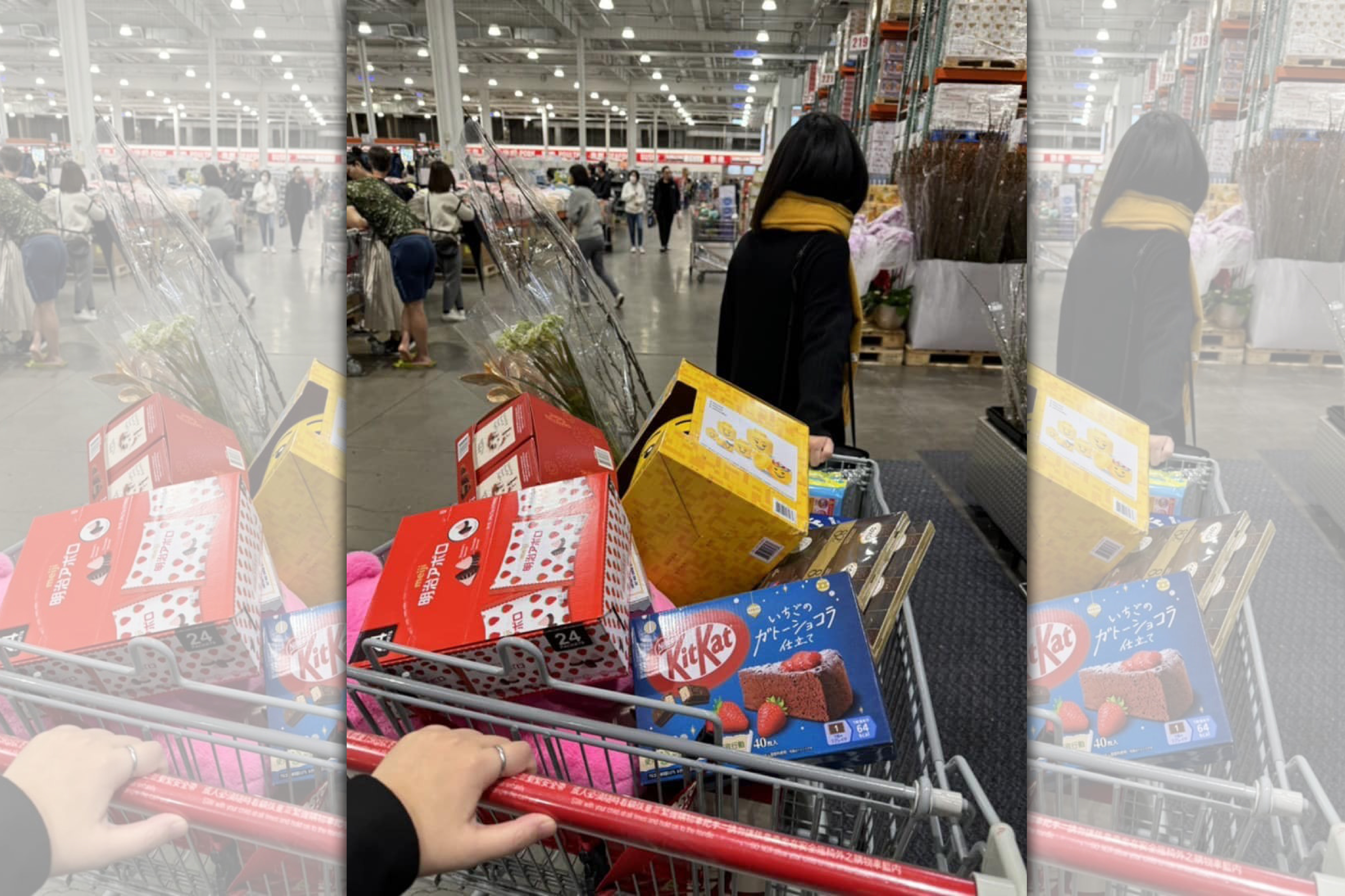 有網友稱女友要求他清空好市多賣場購物車當情人禮，引發網路熱議。（翻攝「Costco好市多 商品經驗老實說」臉書）