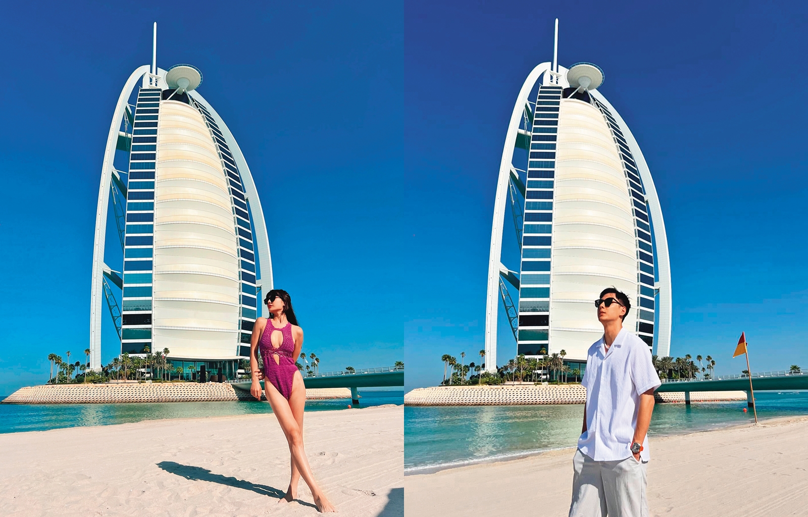 琳妲（左圖）和韓亞諾（右圖）去年10月一同現身杜拜，疑似火速復合。（翻攝自琳妲、韓亞諾IG）