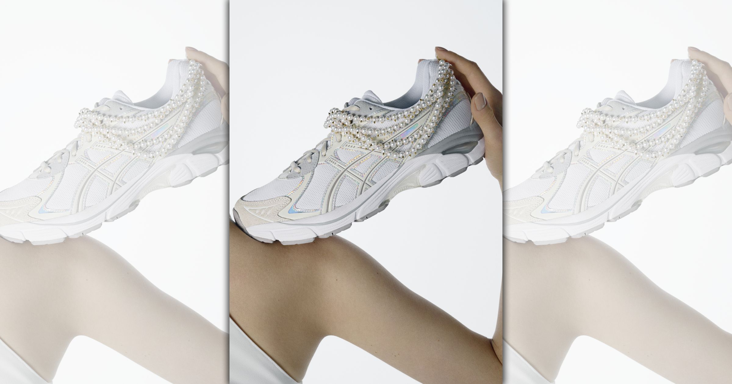 TASAKI歡渡70週年推出多款聯名限量商品。Luxury系列ASICS danger運動鞋NT$578,000(TASAKI提供)