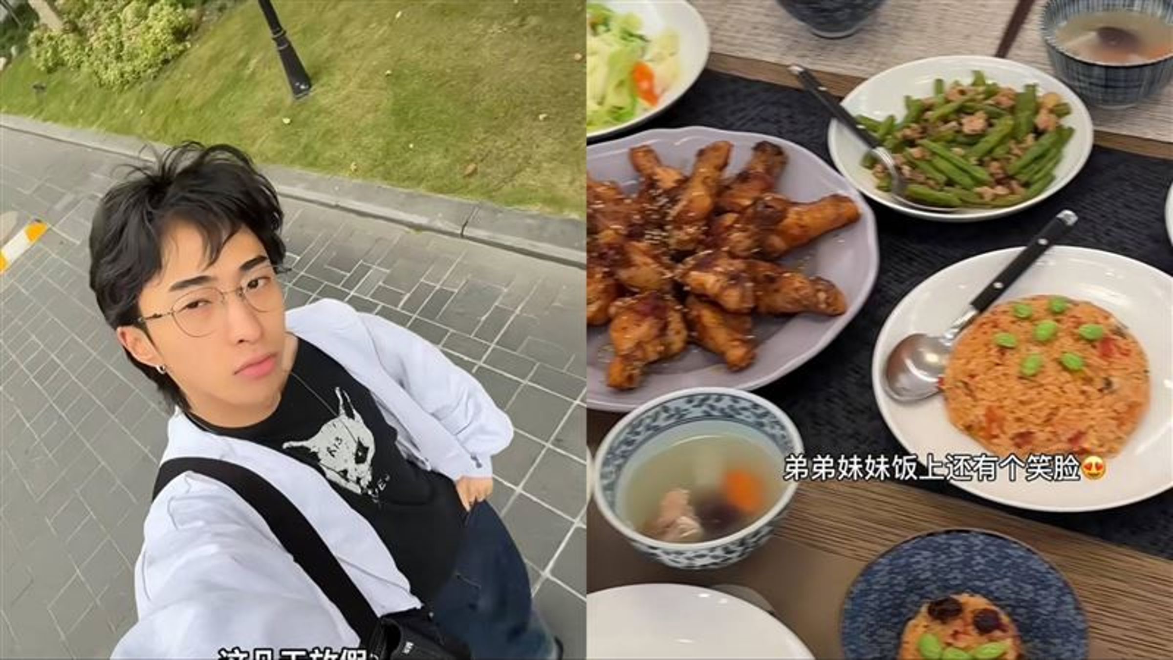 小哈利趁空檔返台，疑似庾澄慶二婚妻準備佳餚招待。（翻攝自小哈利小紅書）