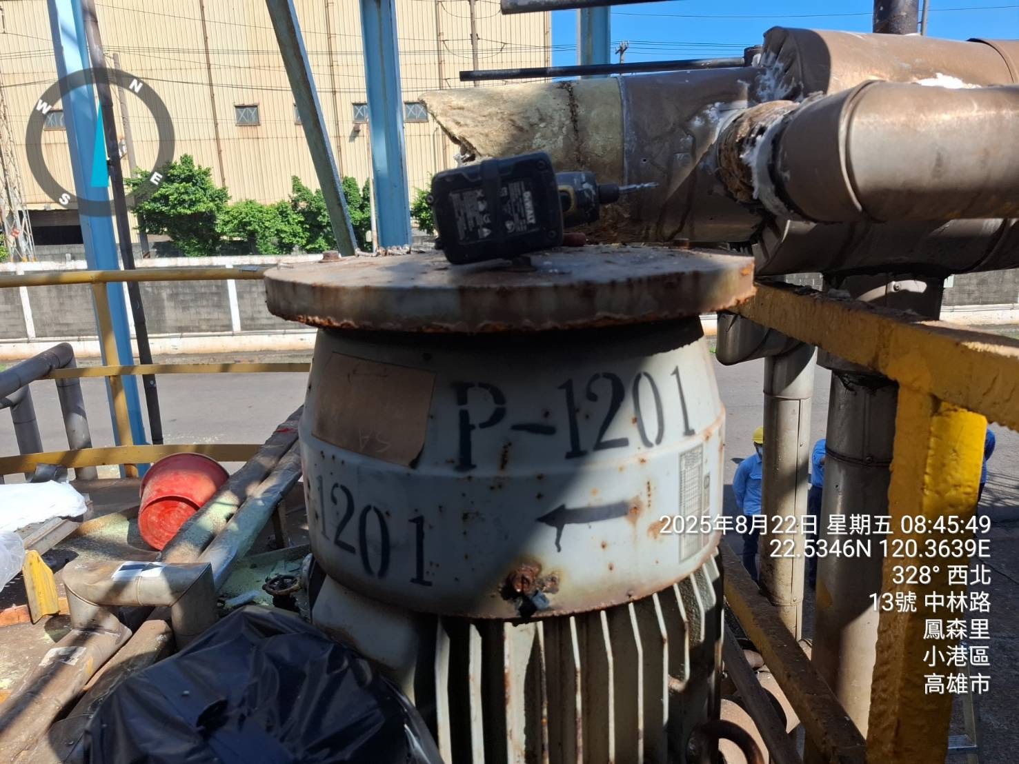 經追查,為該廠硫酸製程(M01)液硫槽(V-1122)泵浦(P-1201)故障。(環保局提供)
