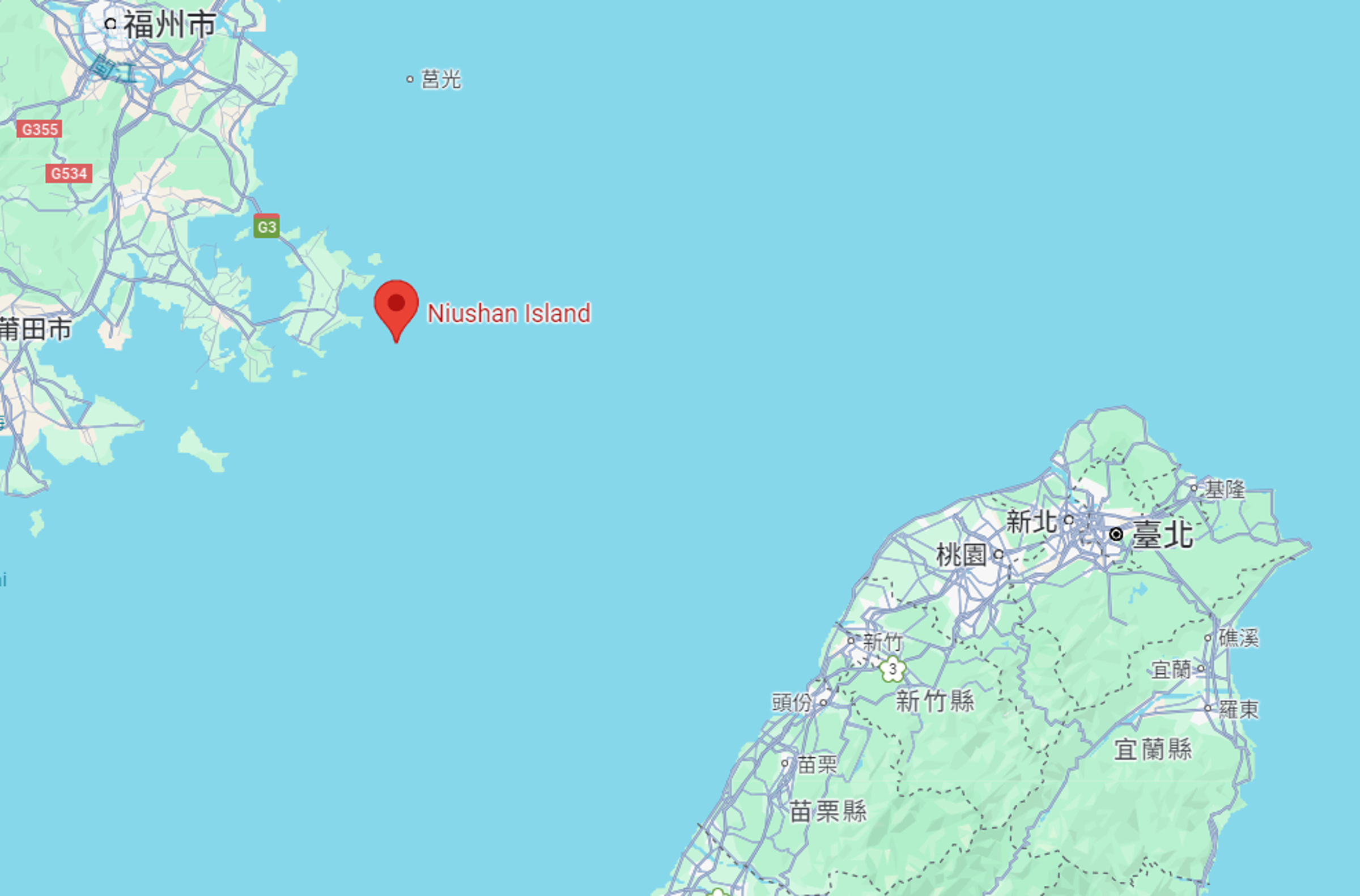 中共解放軍今日將在牛山島進行實彈射擊。（翻攝Google Maps）