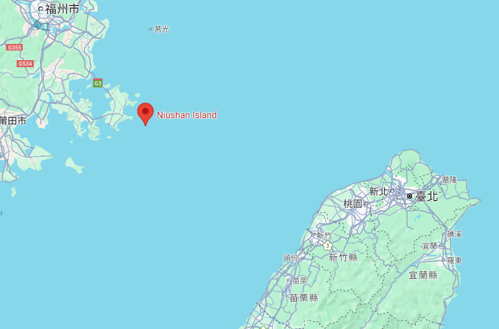 中共解放軍今日將在牛山島進行實彈射擊。（翻攝Google Maps）