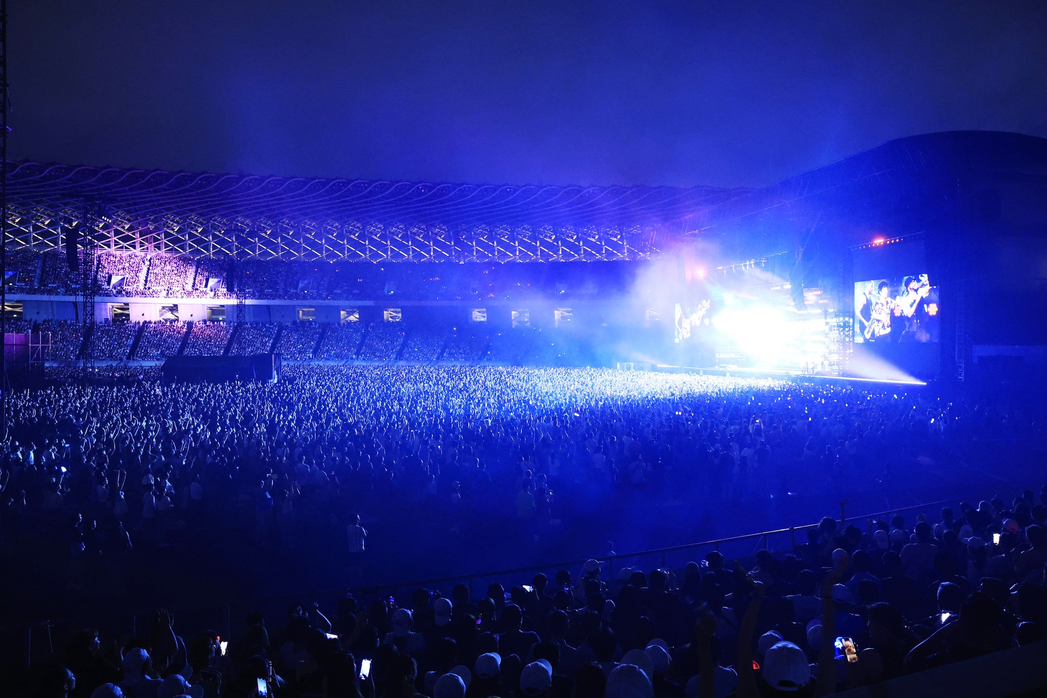 火星人布魯諾來台開唱，人氣超旺。（翻攝自陳其邁臉書）