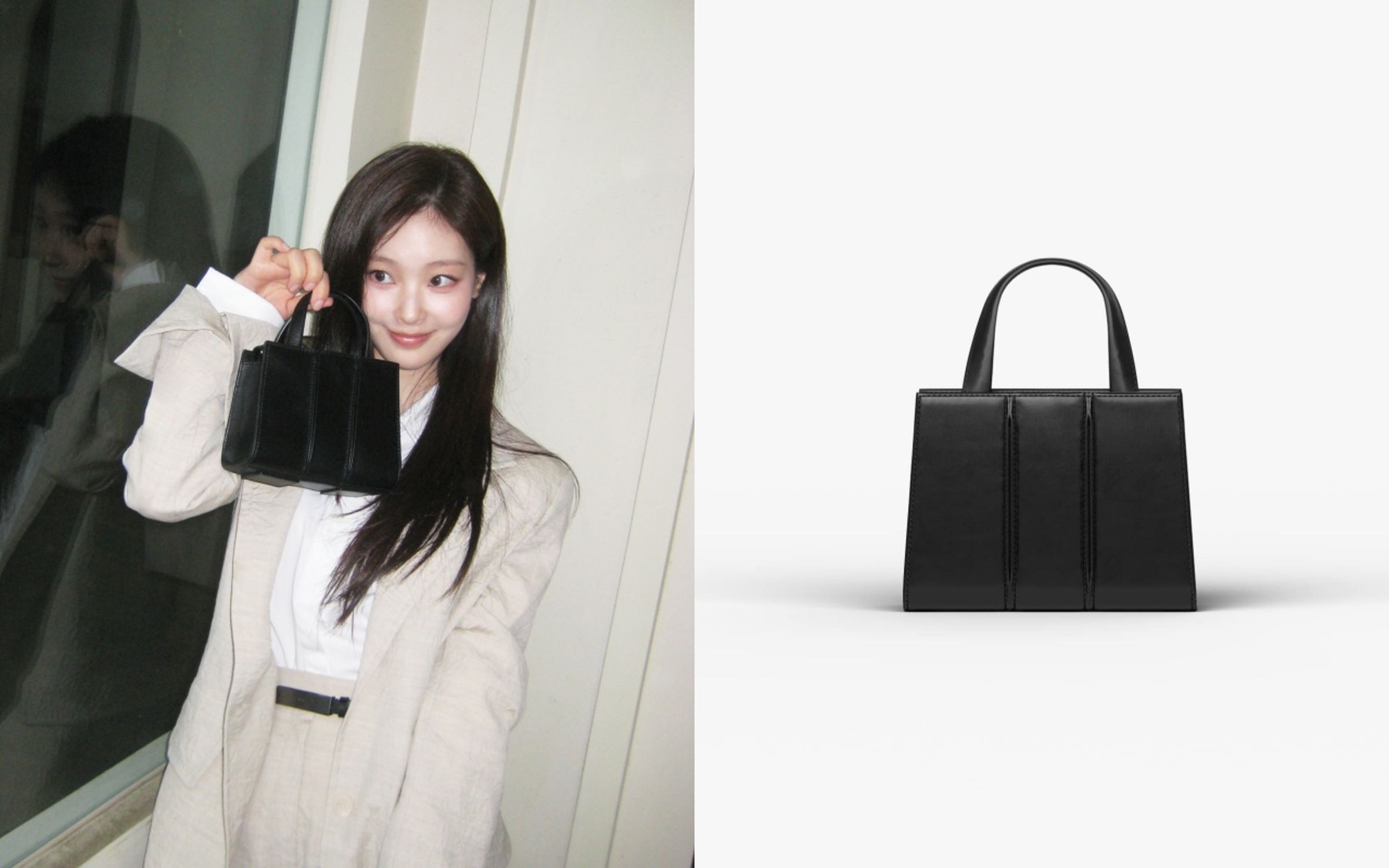 崔熙真示範Max Mara x Renzo Piano經典Whitney十周年紀念包款。NT$48,000（麥絲瑪拉提供）