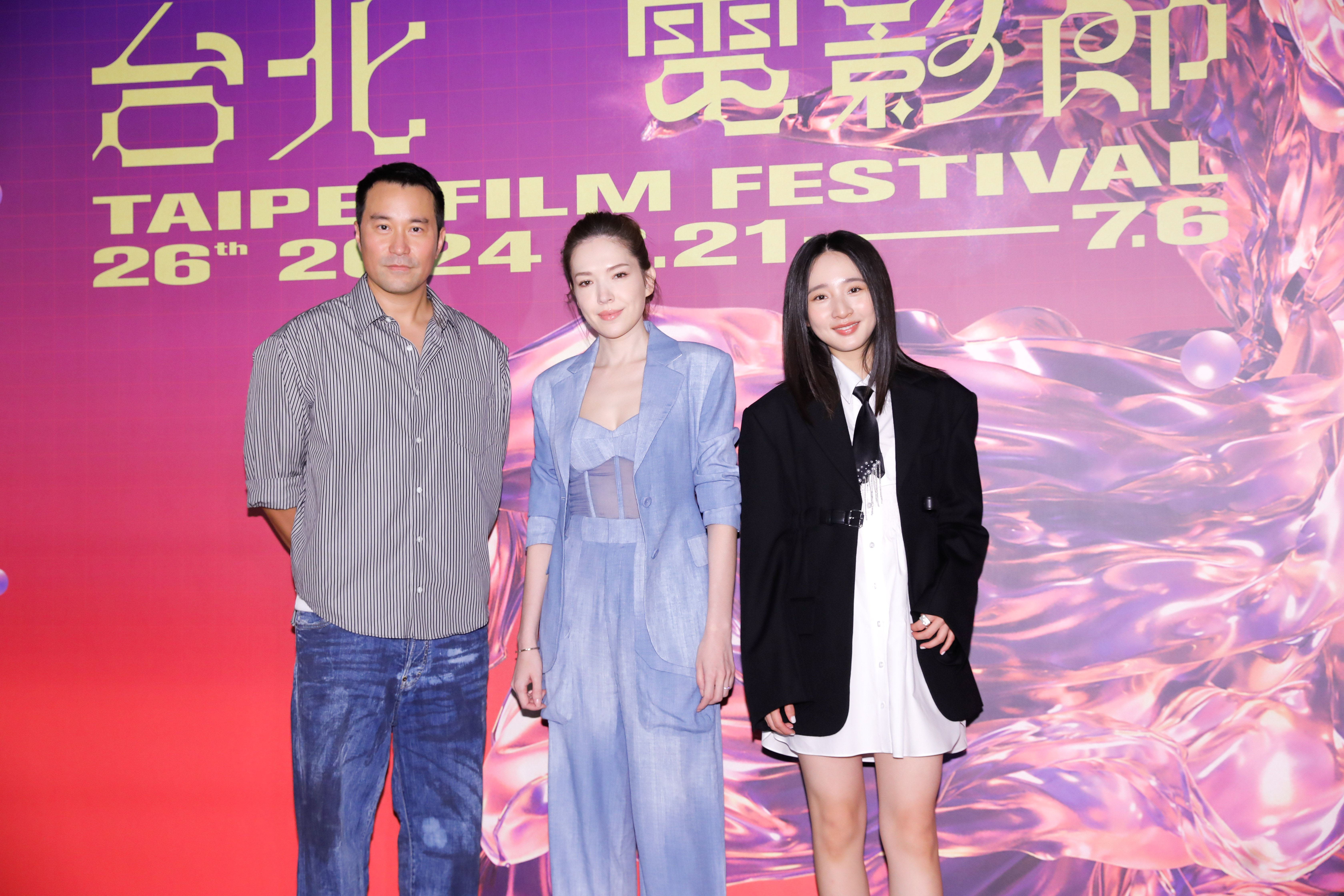 張孝全（左起）、許瑋甯、李沐期待與觀眾一起在台北電影節重返《誰是被害者：第2季》首映。