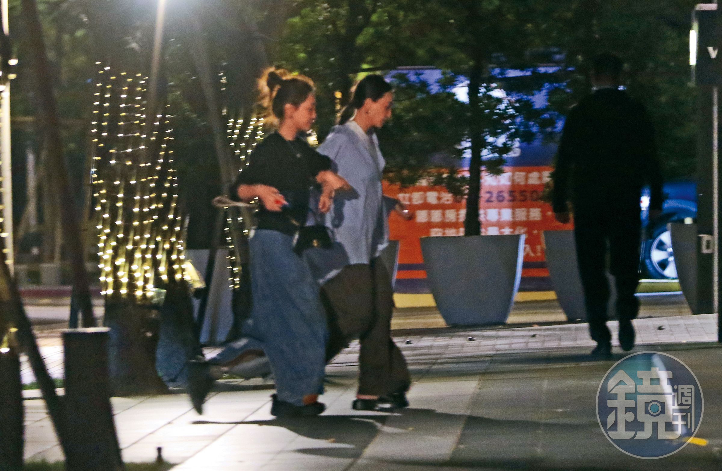 本刊曾經拍過謝欣穎（左）飲酒夜遊的畫面，她跟王柏傑都愛喝，但也傳出情緒被放大導致衝突的說法。右為林映唯。