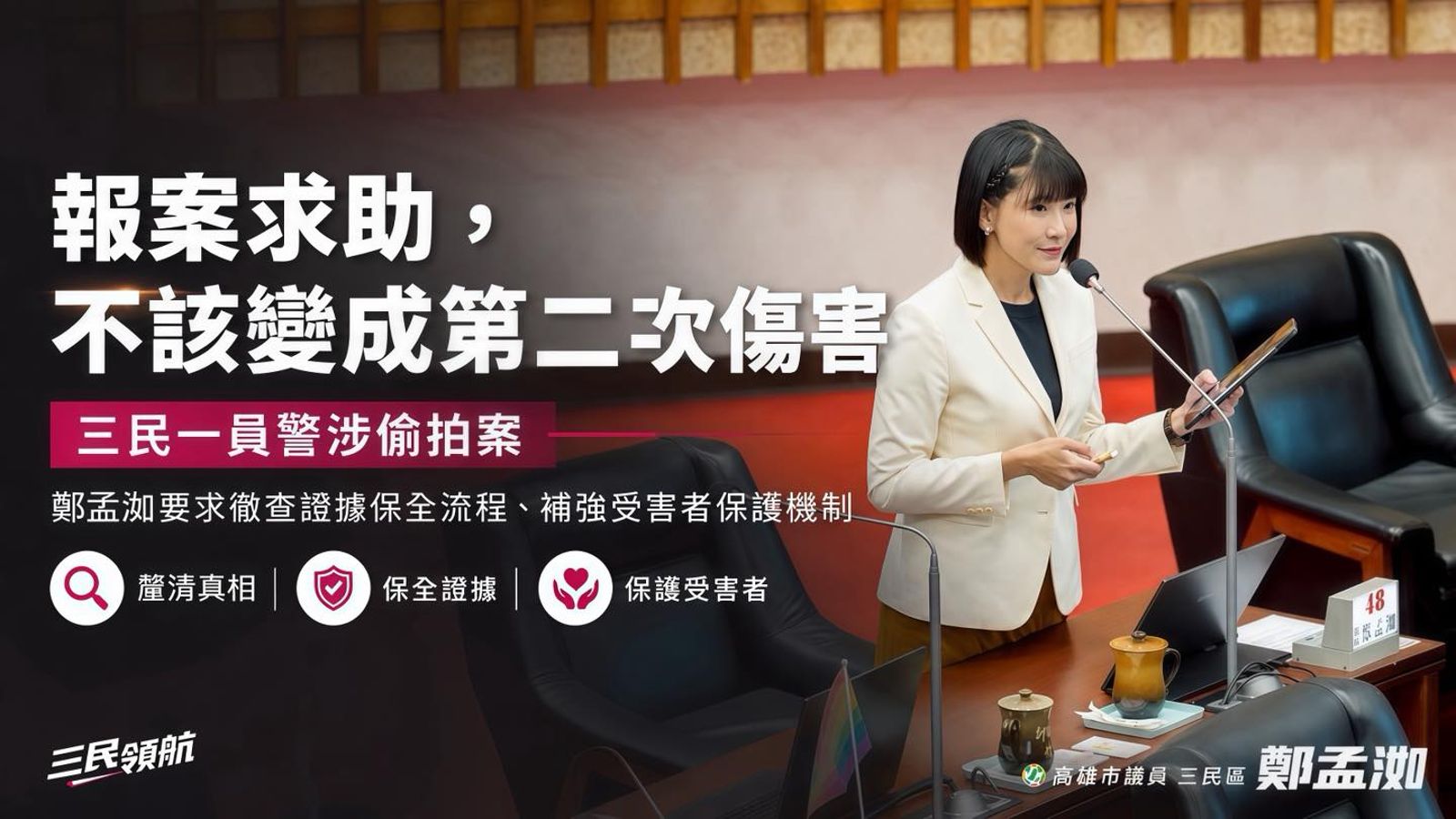 高雄狼警誘騙6被害人脫衣偷拍 議員怒批:民眾信任感蕩然無存