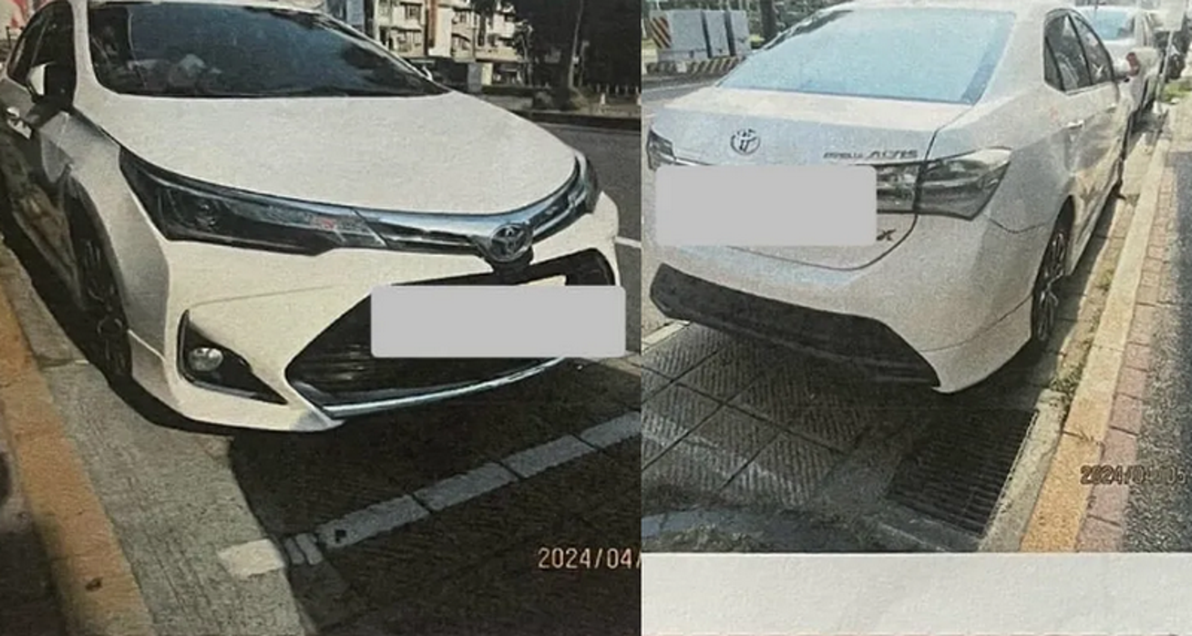 屏東一名車主誤以為是停車格,停車後慘收罰單。(翻攝臉書社團「屏東人屏東事」)