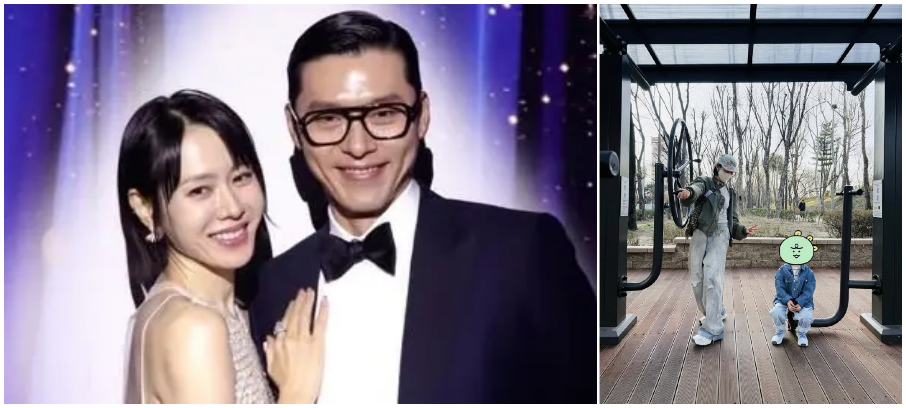 孫藝真首次曬出兒子的正面照，可以看出兒子的穿著有父親玄彬私下風格。（翻攝自IG）