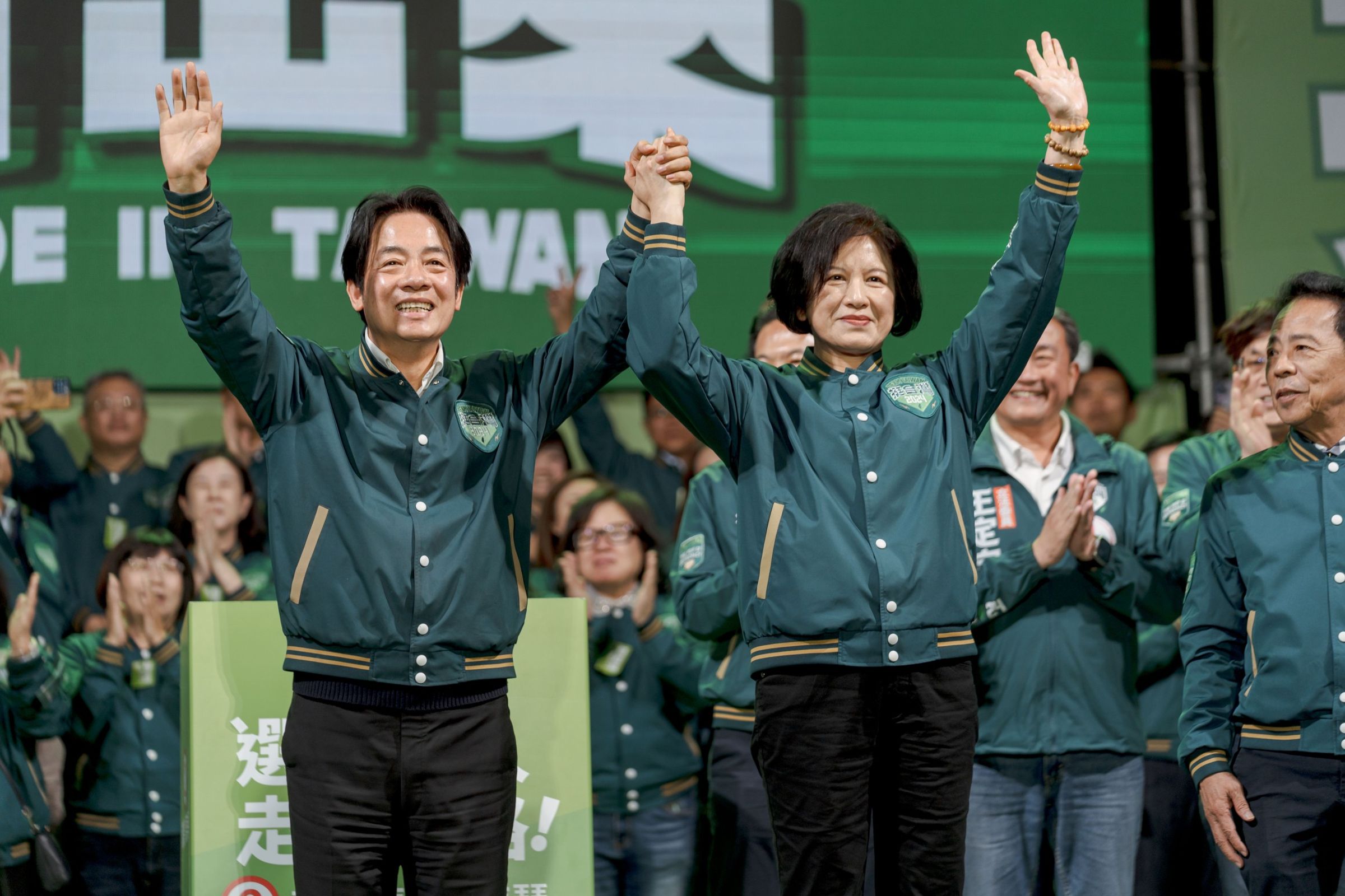 賴清德與與老婆吳玫如同框登場。(賴清德團隊提供)