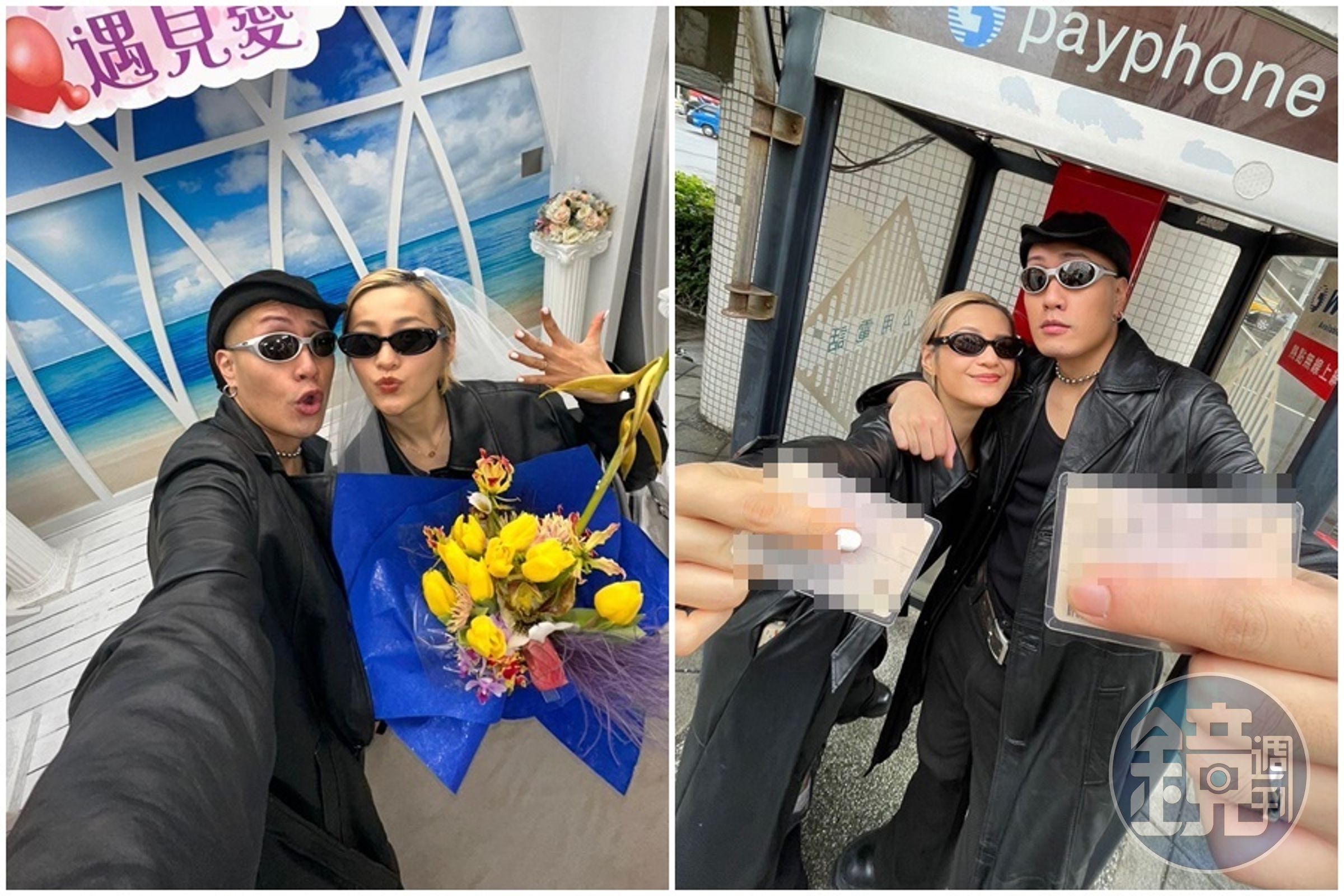 黃宣與經紀人女友Elsie登記結婚。(讀者提供)
