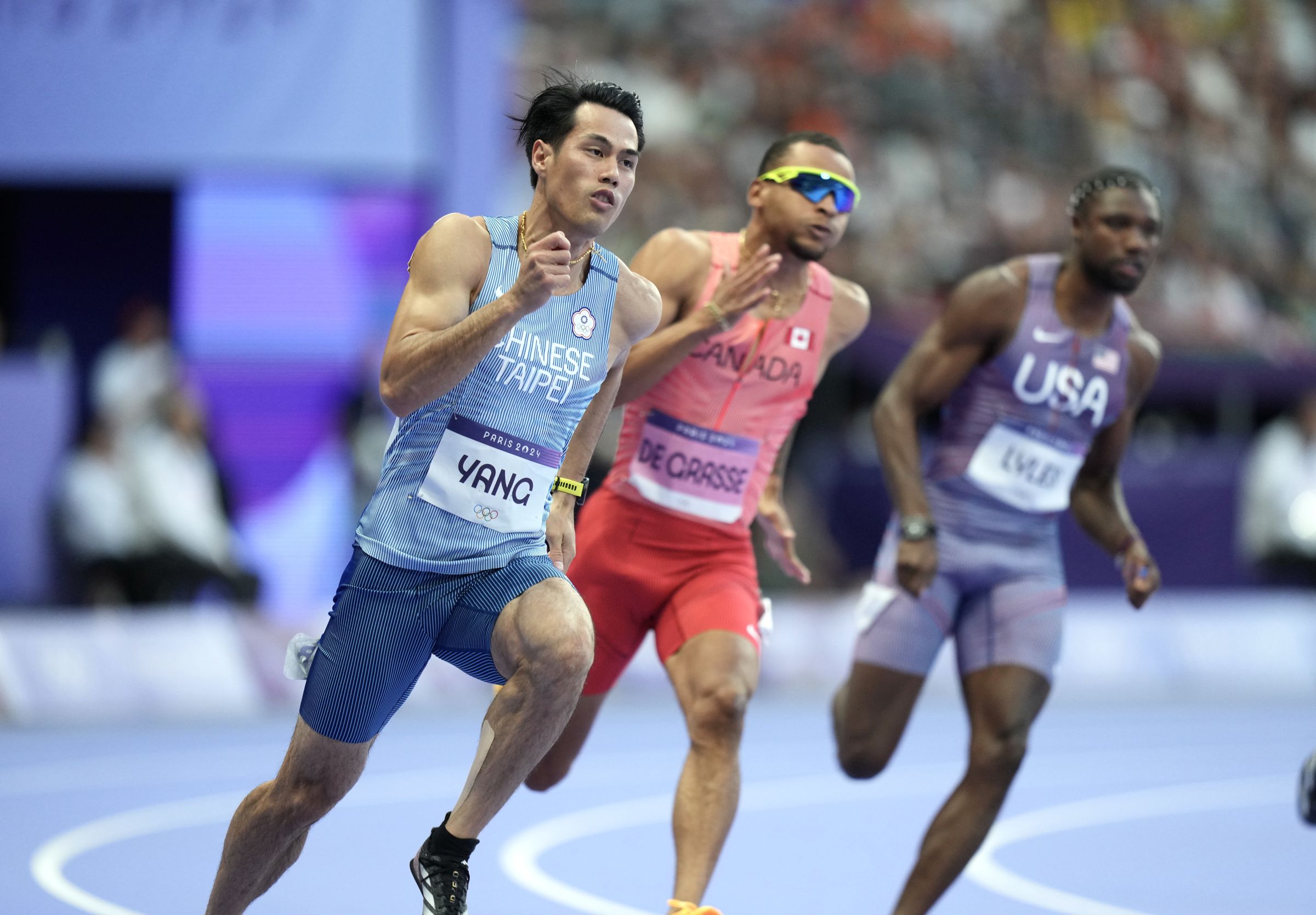 楊俊瀚同場2大好手較勁,跑出20秒83成績分組第6落入復活賽。(中華奧會提供)