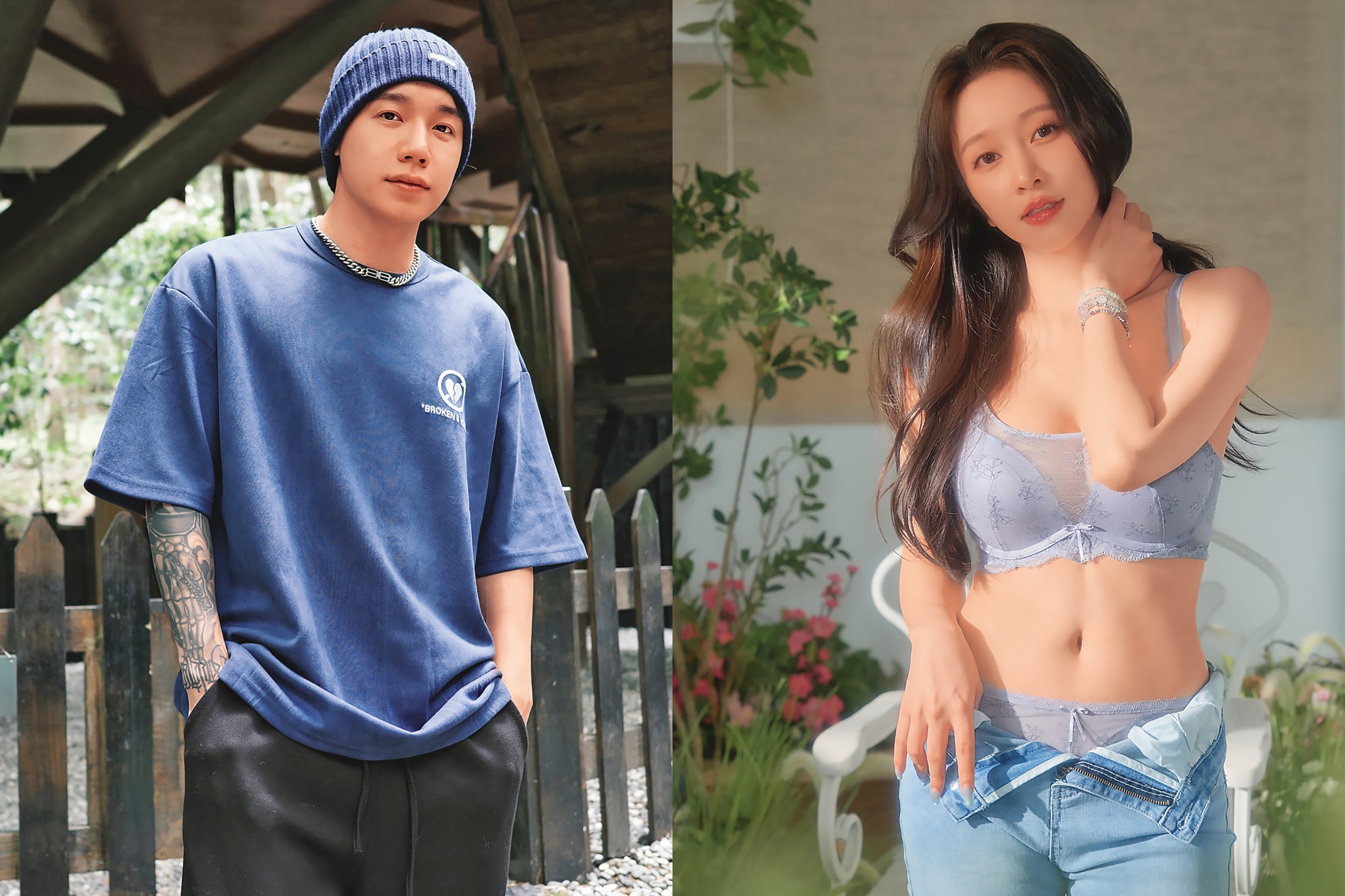 Toyz（左圖）入獄前正式認愛篠崎泫（右圖），如今傳出2人已經在台中監獄登記結婚，成為台灣女婿。（翻攝自Toyz／篠崎泫IG）