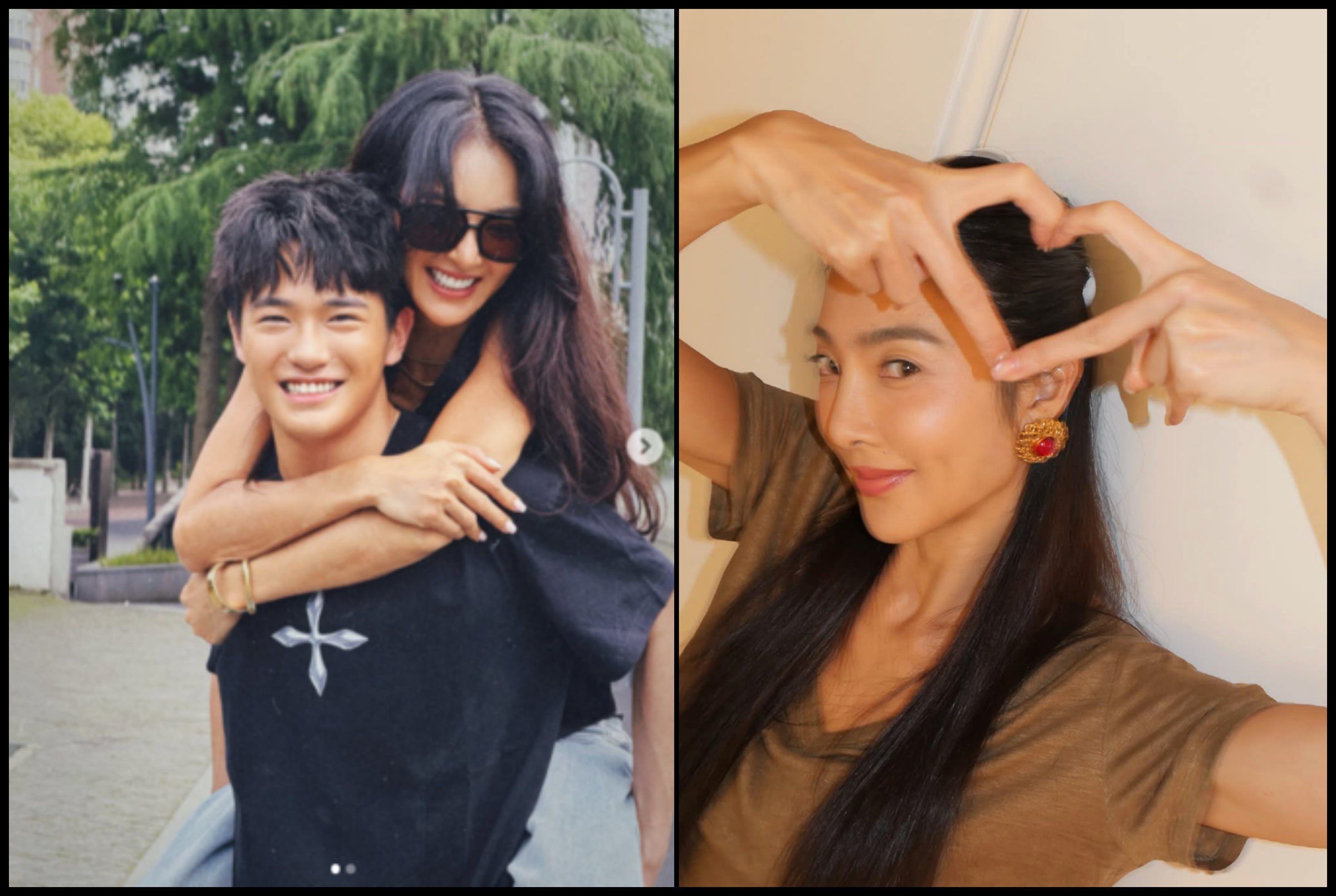 吳速玲說兒子從小就貼心，至今仍會讓她抱，陪她拍照。（IG)