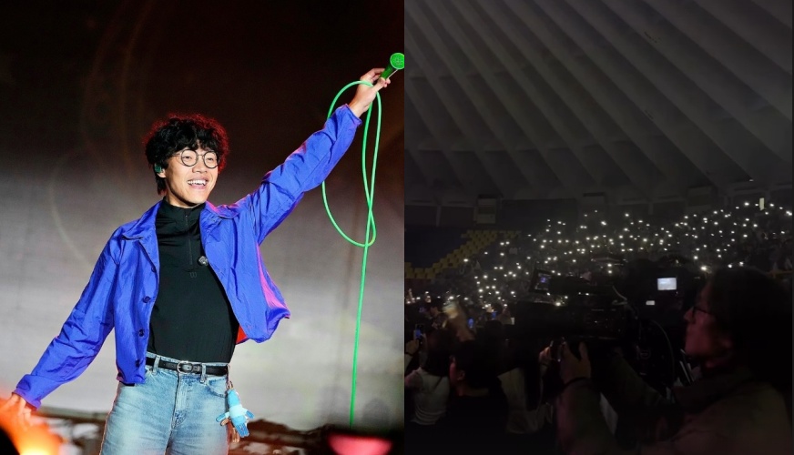 盧廣仲現身輔仁大學「輔人潮聖誕演唱會」，演出後在Threads幽默發文，笑稱「看台上沒人又上去唱了3首」，引發粉絲熱議。（翻攝自instagram/fujencatholicuniversity）