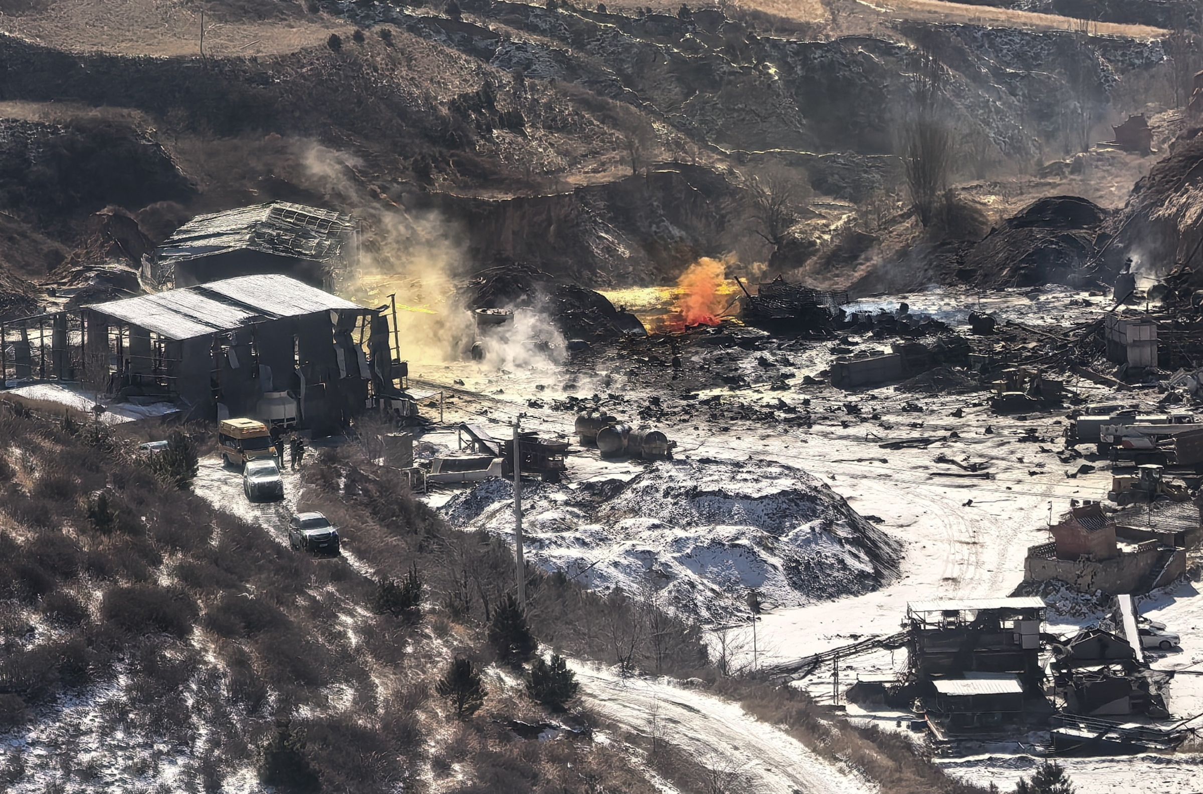 中國山西工廠爆炸至少8死。(翻攝央視新聞)