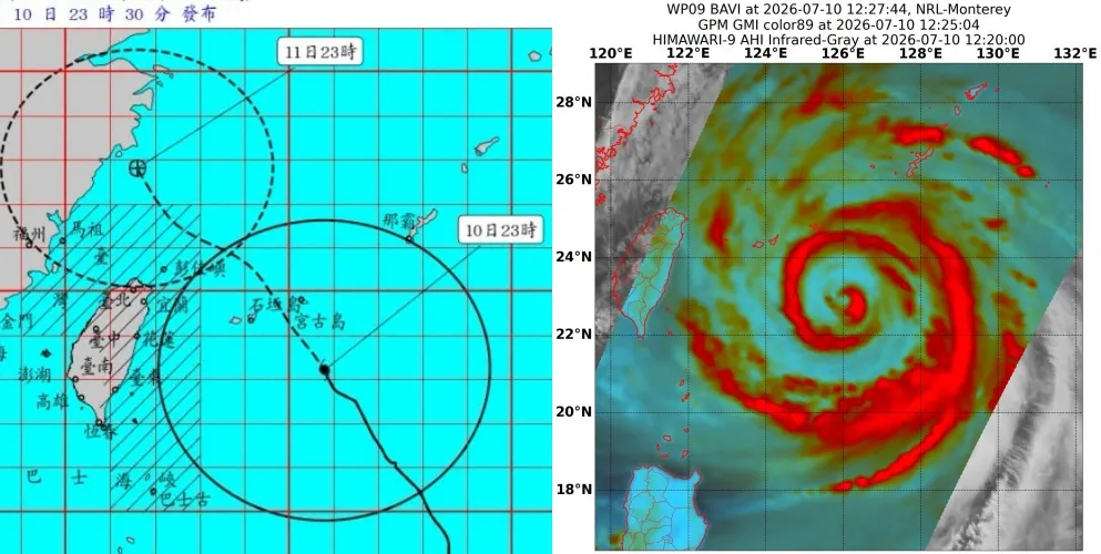 巴威發威重建雙眼牆狂掃北台灣！外圍雨帶威脅　午後恐現「詭異西拐」