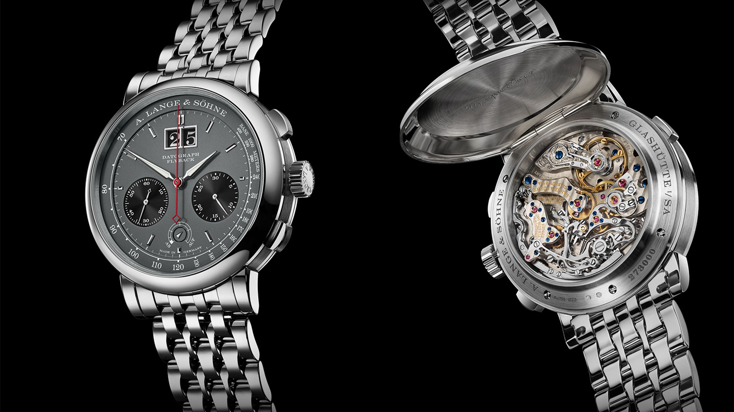 Datograph Up/Down Hampton Court Edition｜錶徑41mm／750白金錶殼／時、分、小秒、 大日期指示；飛返計時碼錶功能／L951.6型手上鍊機芯／動力儲存約60小時／全球僅有一只