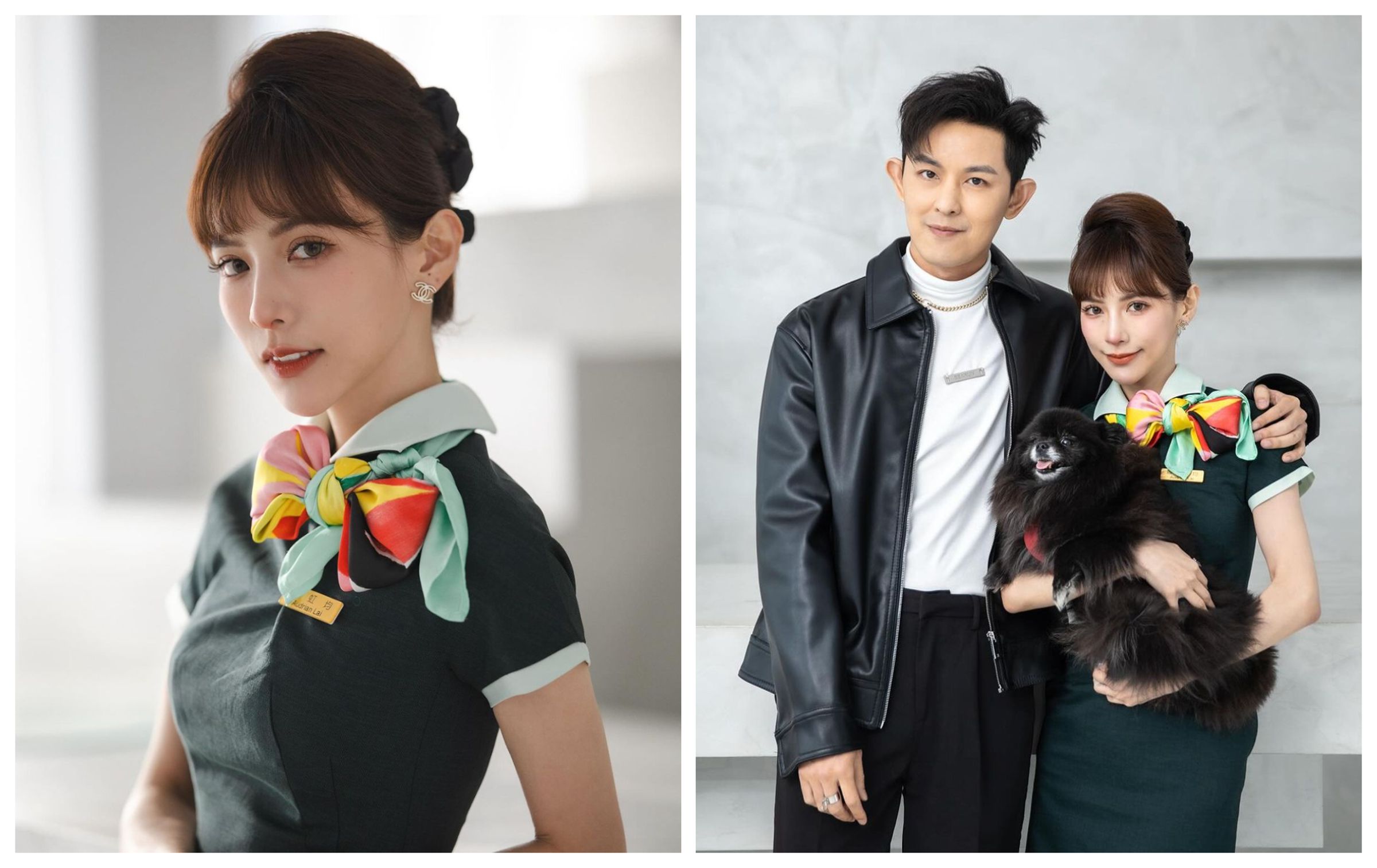 敖犬的女友發發日前離開空服員行業。（翻攝piglettickle IG）