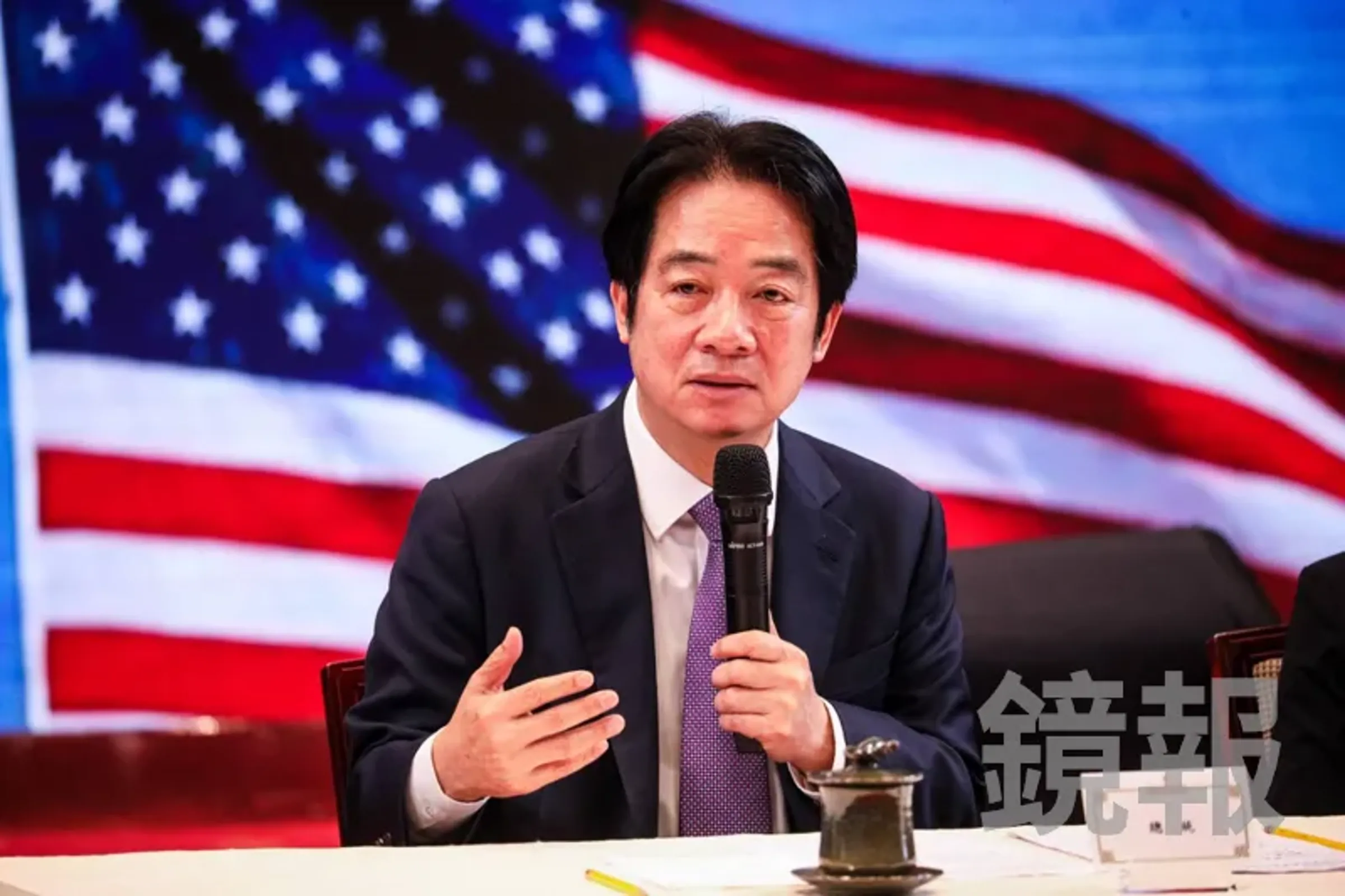 賴清德今天發文聲援黎智英。（鏡報鄒保祥）