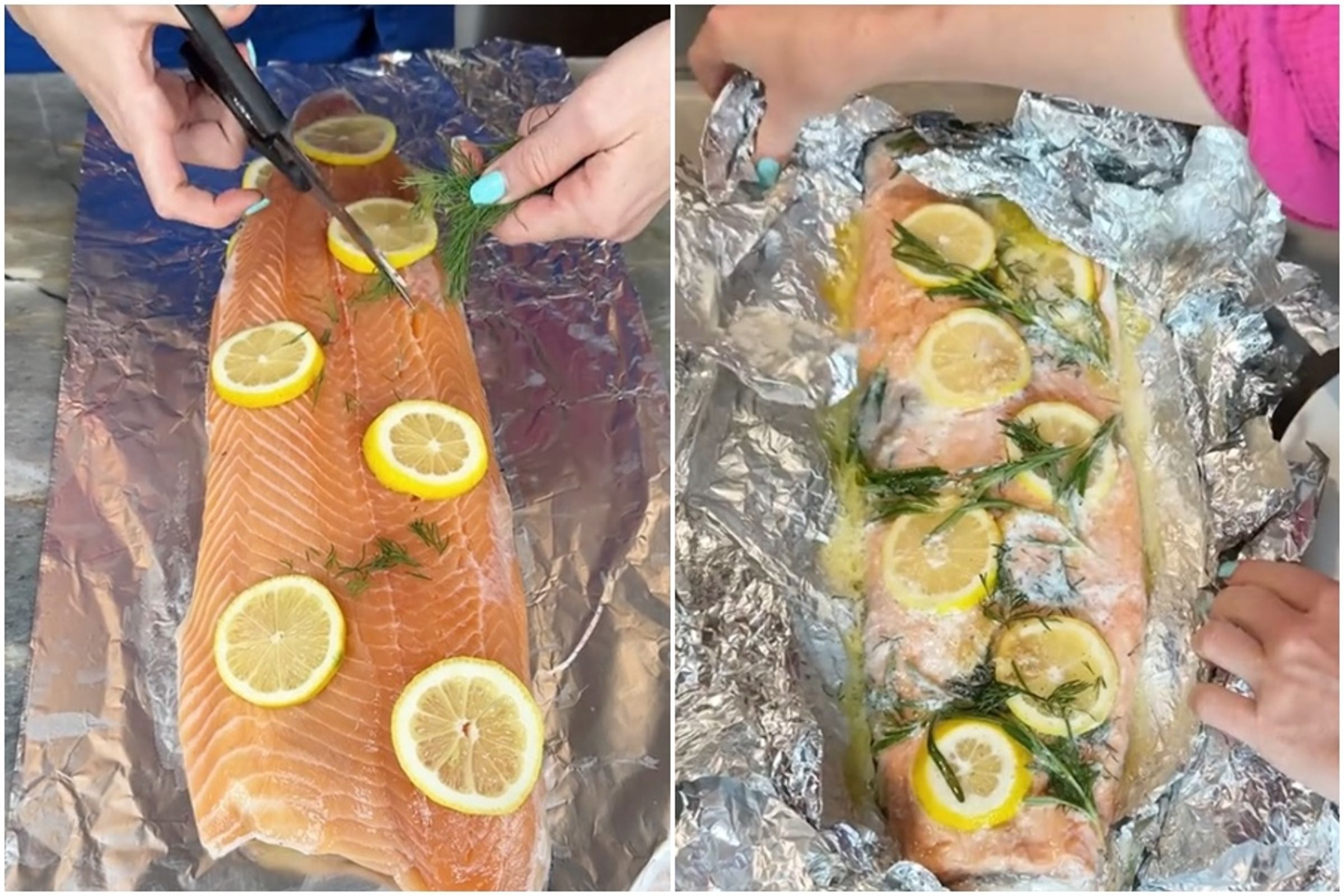 網紅分享用洗碗機做出「最完美鮭魚」食譜,6天吸引430萬次觀看。(翻攝自TikTok@zaineylainey007)