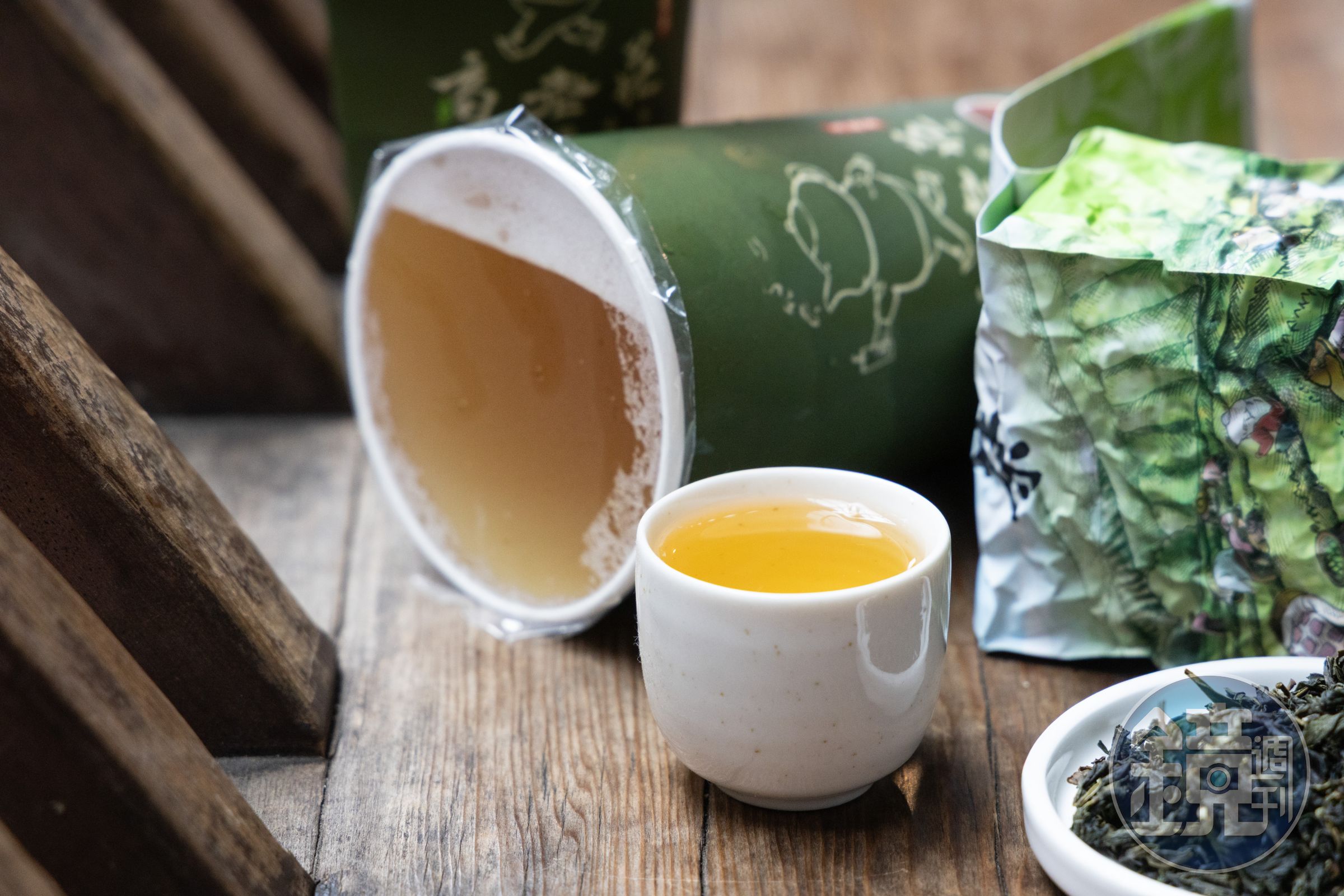 高老莊假日才喝得到用深坑區特產茶沖泡的飲品「文山包種茶」。(50元/杯)