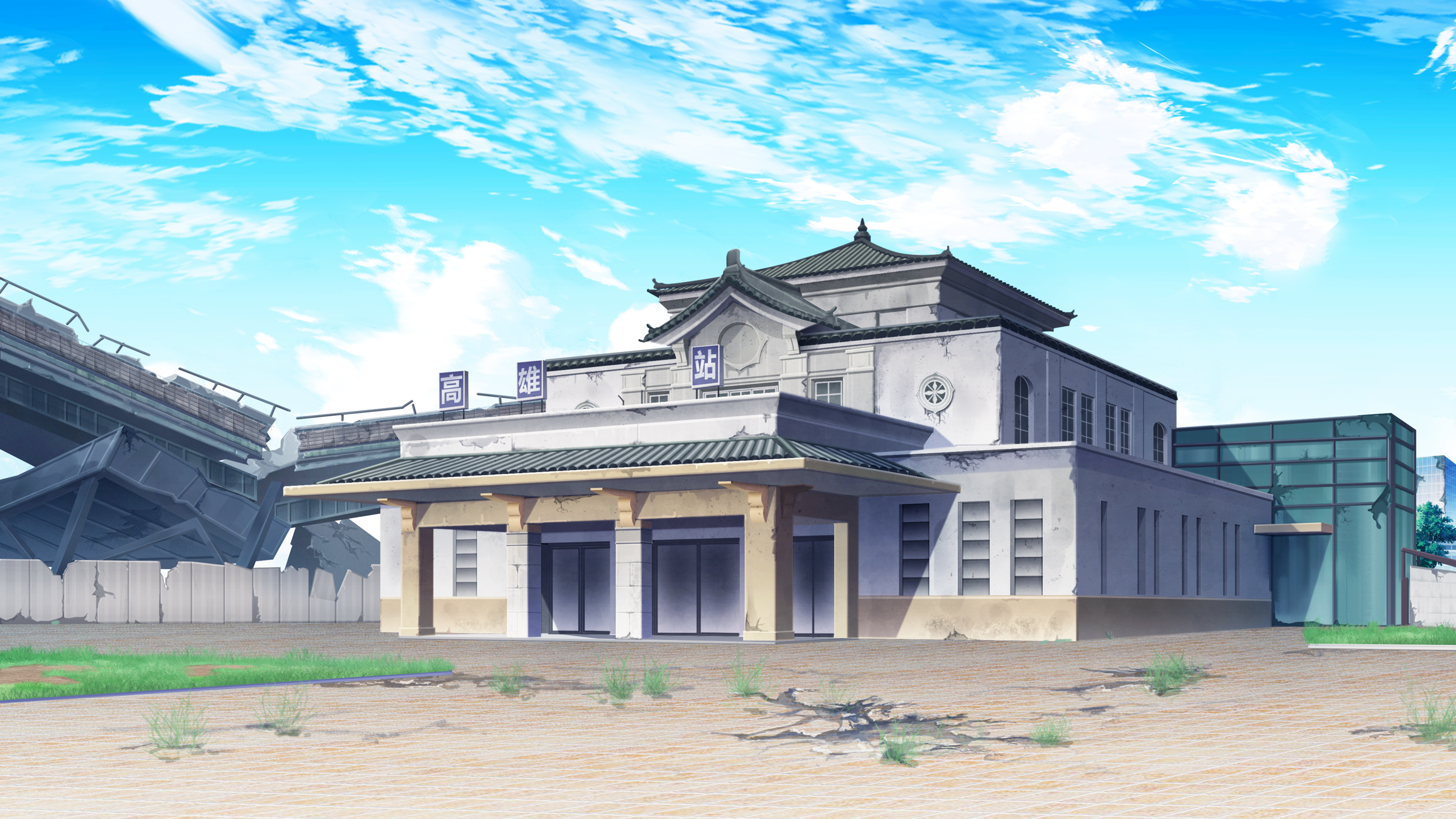 《末路之旅~高雄篇~》有不少本土在地元素,圖為高雄車站一景。(Erotes Studio提供)