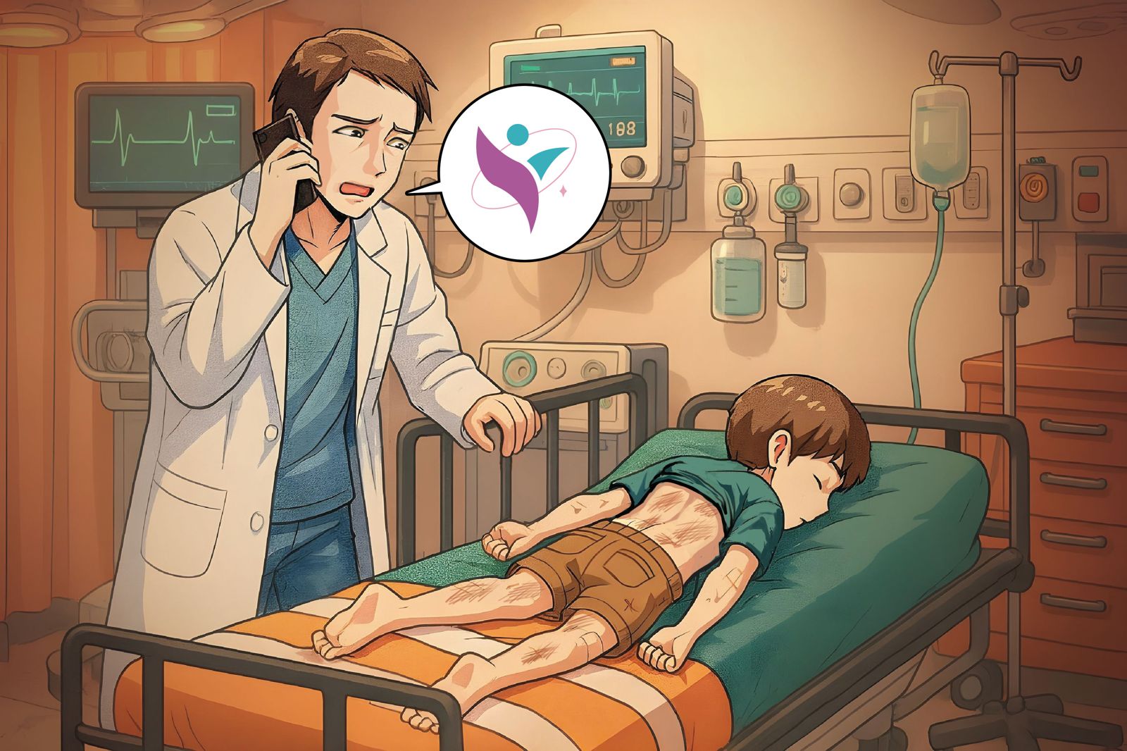 桃園一名8歲男童昏厥送醫後，醫生發現他身上布滿新舊傷痕，疑似遭虐，遂依規定通報相關單位