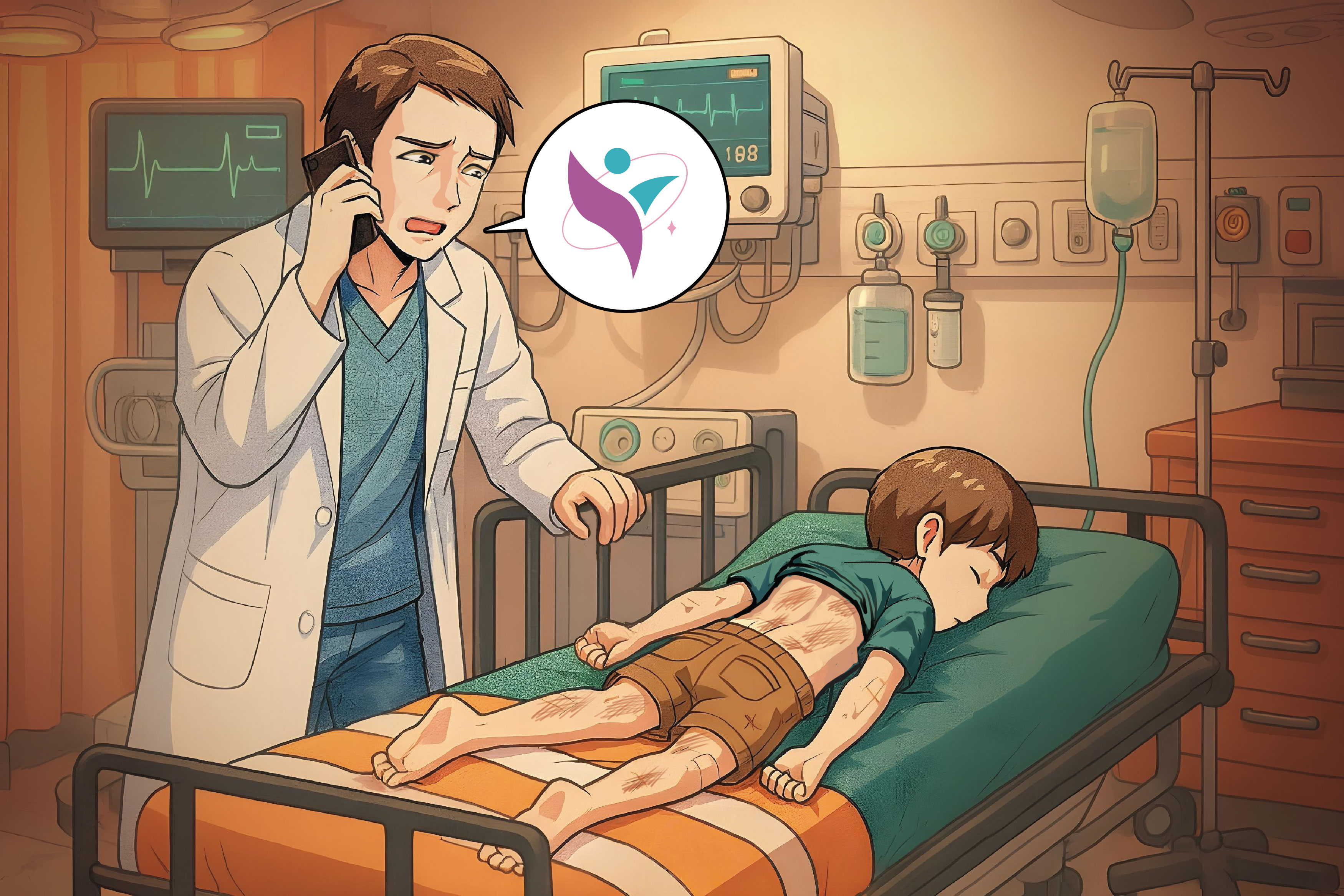 桃園一名8歲男童昏厥送醫後，醫生發現他身上布滿新舊傷痕，疑似遭虐，遂依規定通報相關單位。