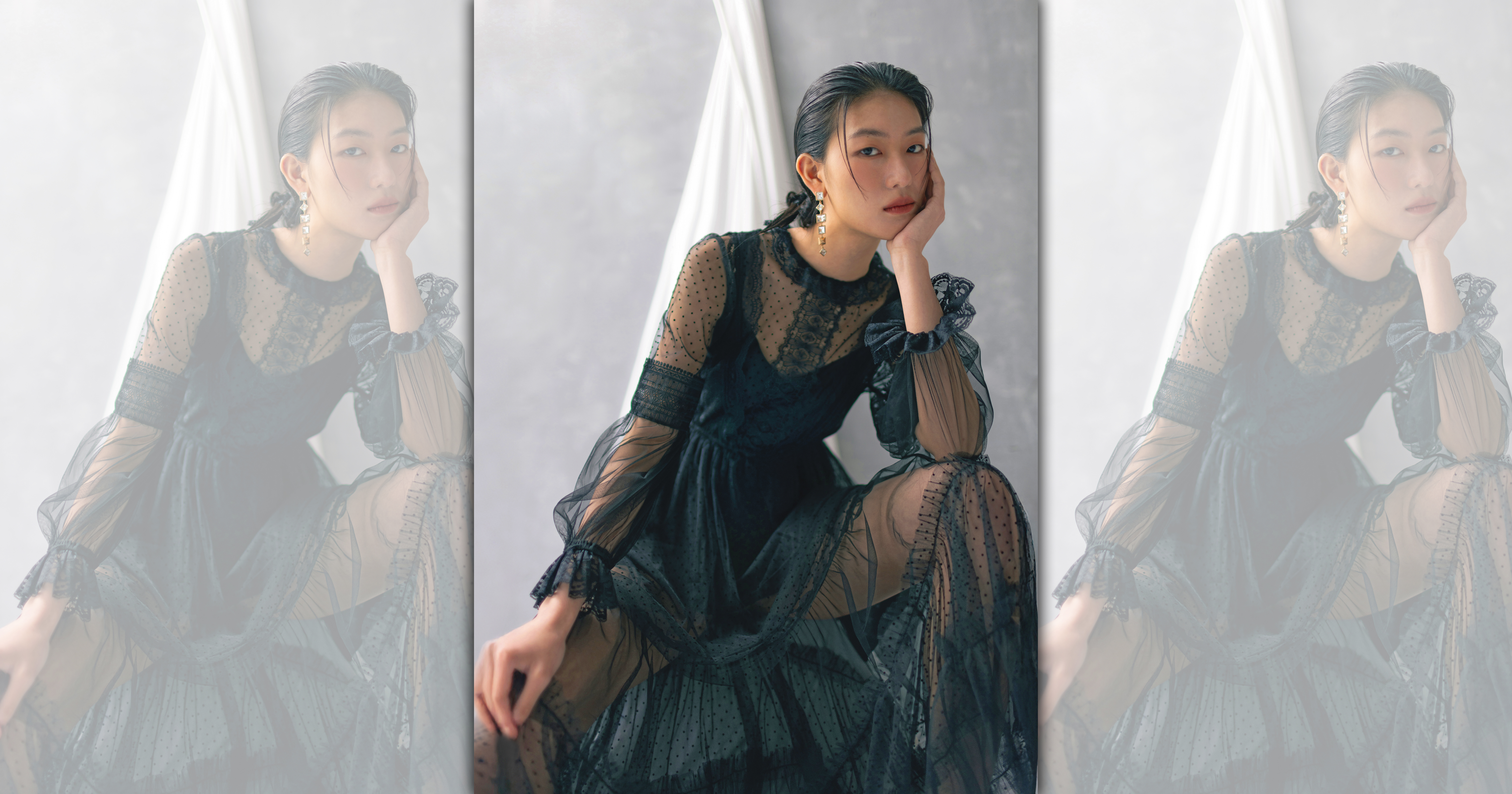 Nata洋裝 NT$13,400 by ALLSAINTS／ELORA DROP耳針 NT$5,900 by ALLSAINTS