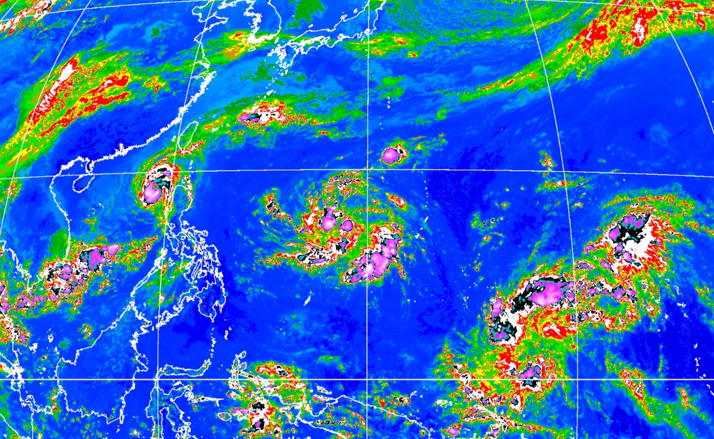 中度颱風銀杏不會直接對台灣造成影響，不過未來菲律賓東方外海至關島東方一帶，可能有2個以上的熱帶系統發展的趨勢。（中央氣象署提供）