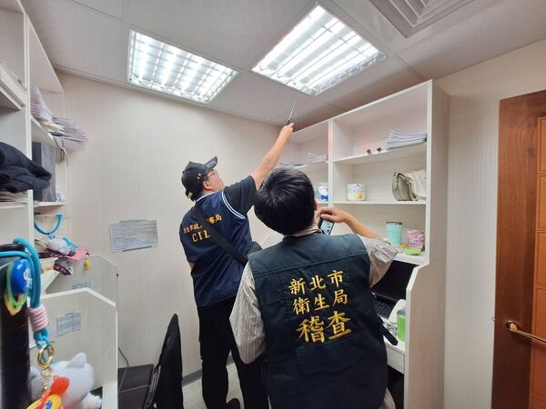 新北市政府公安小組展開跨局處聯合稽查。(新北市衛生局提供)