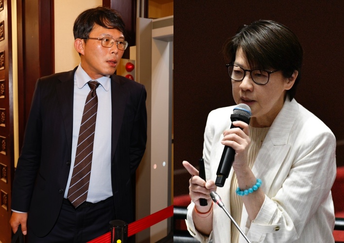 民眾黨支持藍營《選罷法》修正草案，而黃珊珊、黃國昌不同的意見引發關注。（本刊資料照）