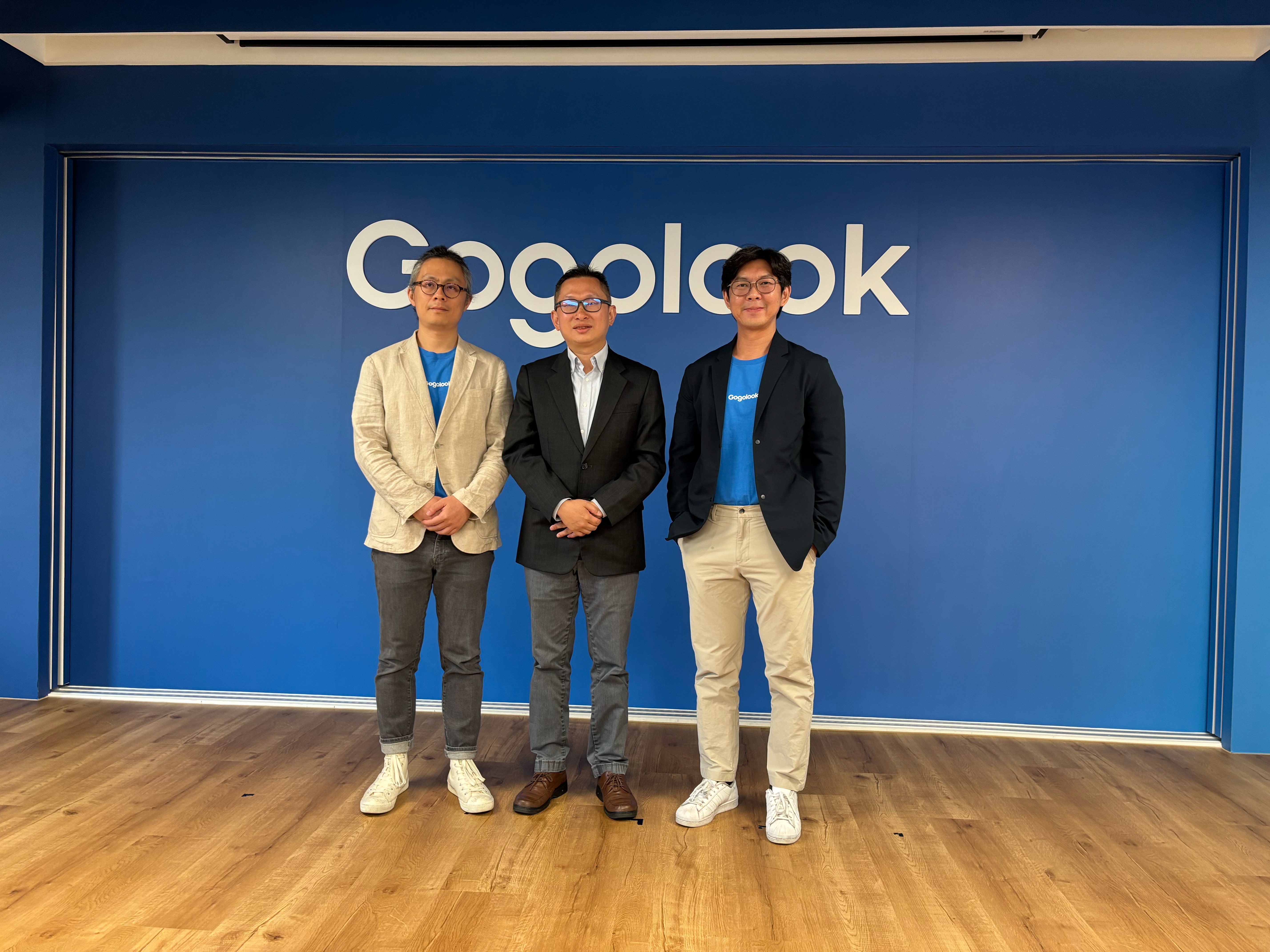 Gogolook 明日將從創新版改列為一般上市。左起財務長黃鈺文、董事長鄭勝丰、執行長郭建甫。
