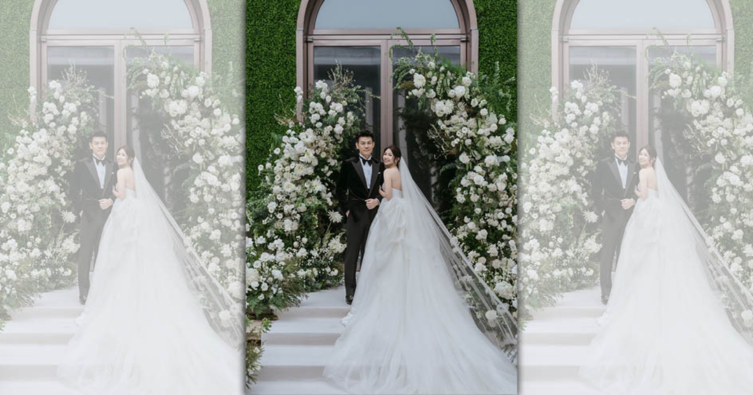 陳志強和曾智希下午在大直萬豪舉行婚禮儀式。(SJ Wedding鯊魚婚紗攝影)