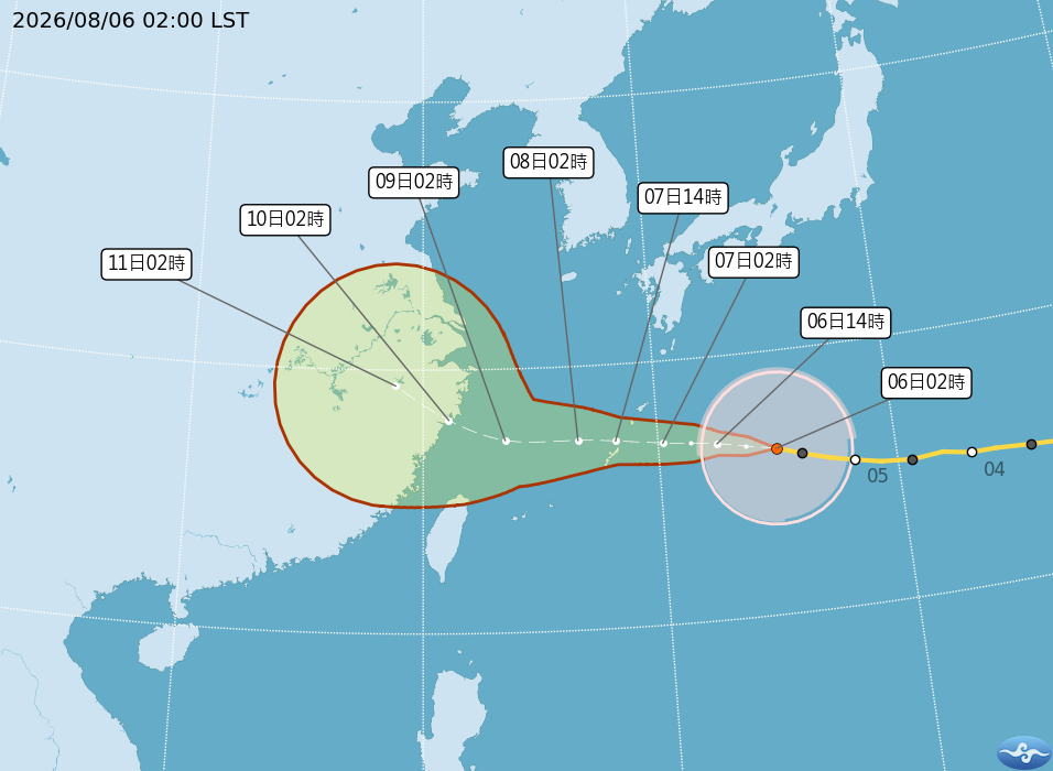 颱風白海豚預測路徑。(氣象署提供)