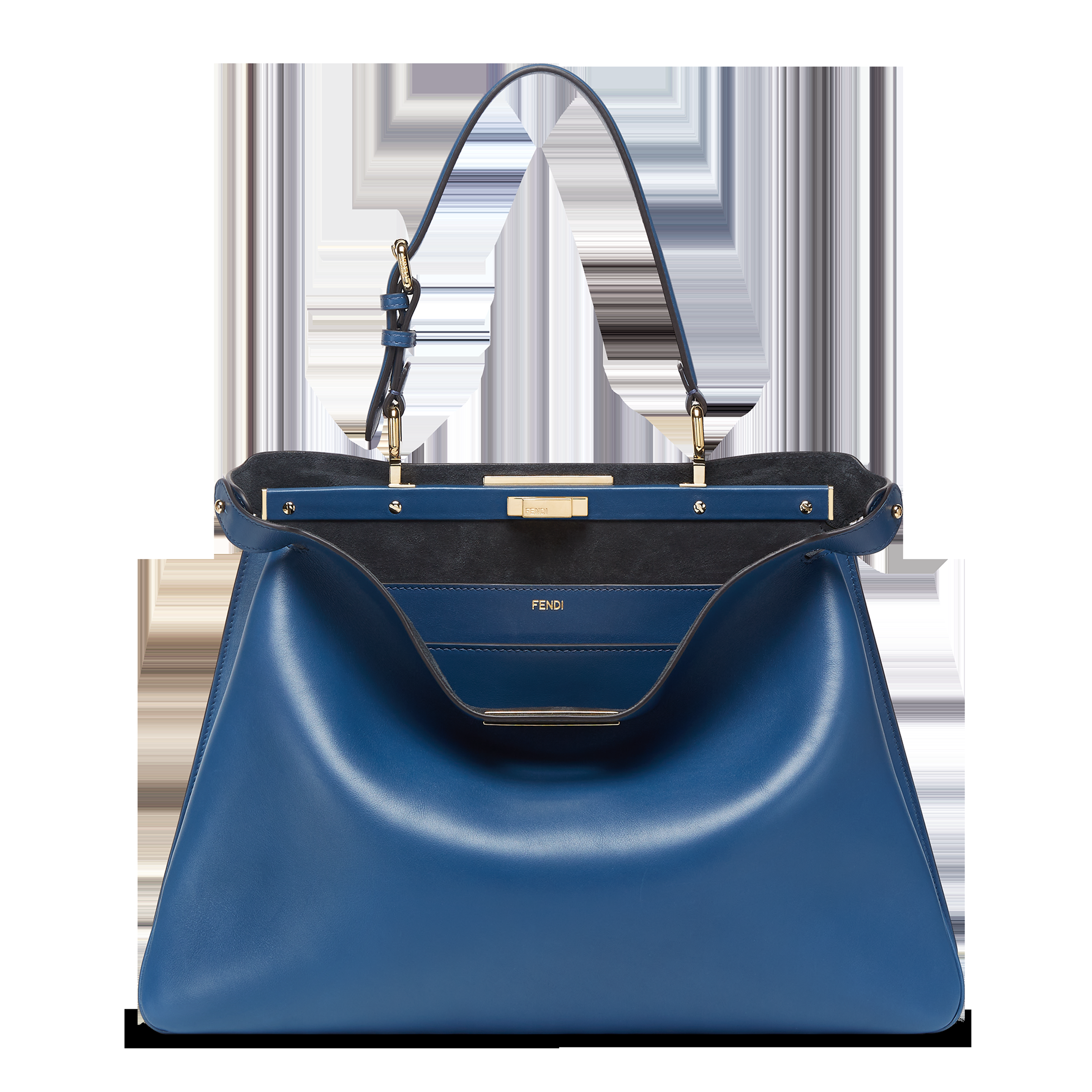 藍色大型款式Peekaboo Soft包款。NT$196,000(FENDI提供)