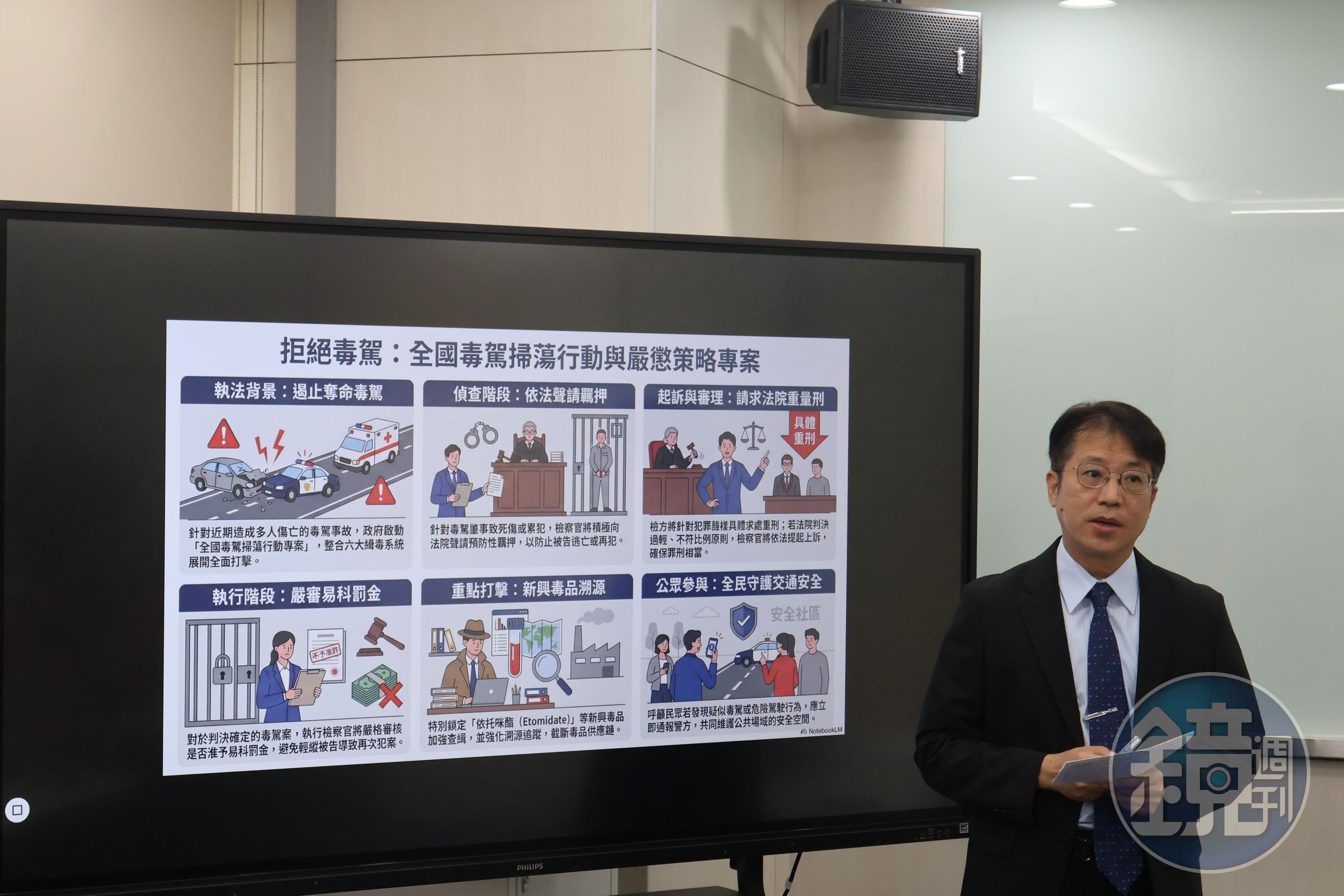 彰化地檢署檢察長黃志勇表示，查獲毒駕一律聲請羈押。（彰檢提供）
