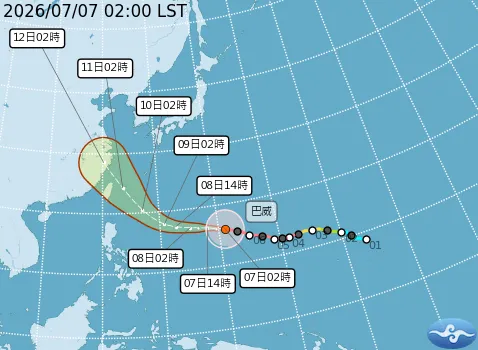 「風王」巴威來勢洶洶　吳德榮曝最新路徑：慎防致災性豪雨