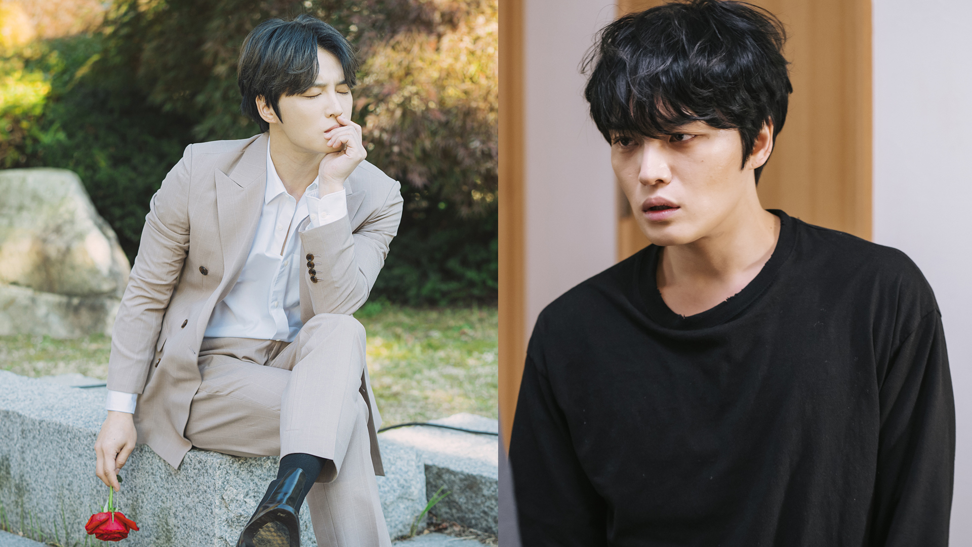 金在中在新劇《壞記憶橡皮擦》飾演的李君在手術前後判若兩人。（龍華電視提供）