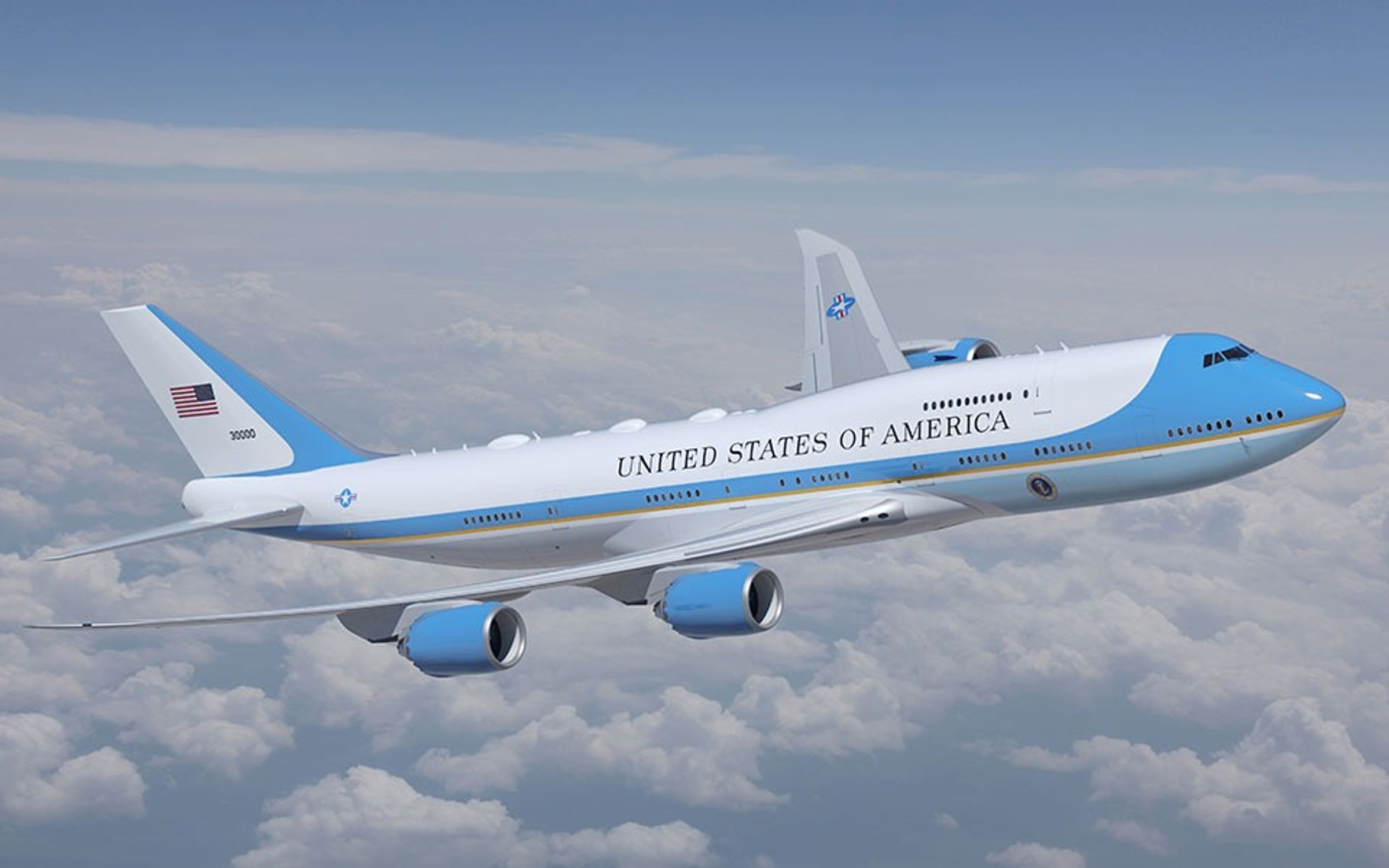 一架精神航空1300班機因飛行路線與總統專機（圖）相近，在紐約上空遭空中交通管制員多次警告。（翻攝自波音）