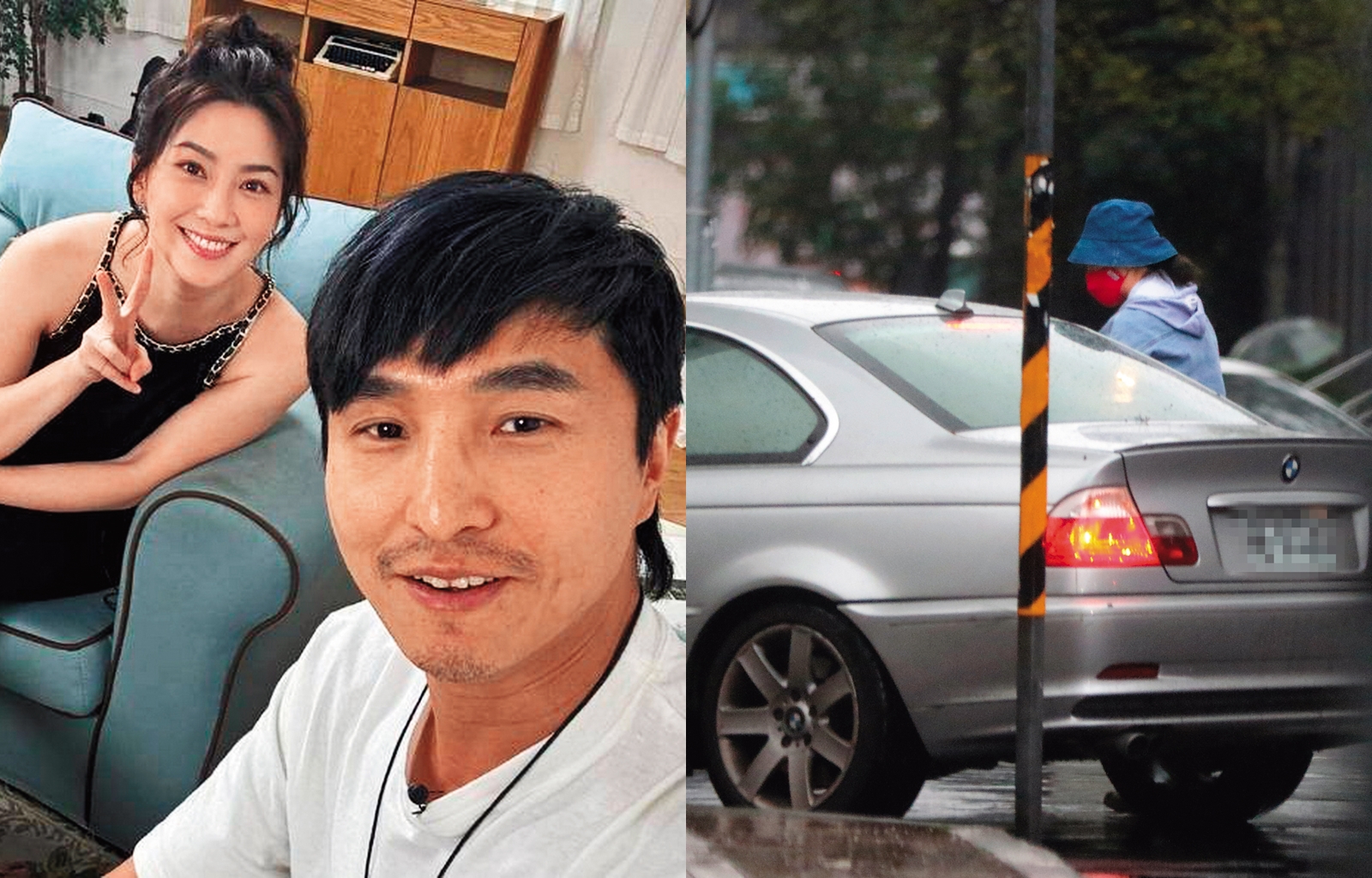 12/6 14：40 許藍方在台北移動時，常有王少偉的車接送，而且還不只一輛。（左圖翻攝自王少偉臉書）