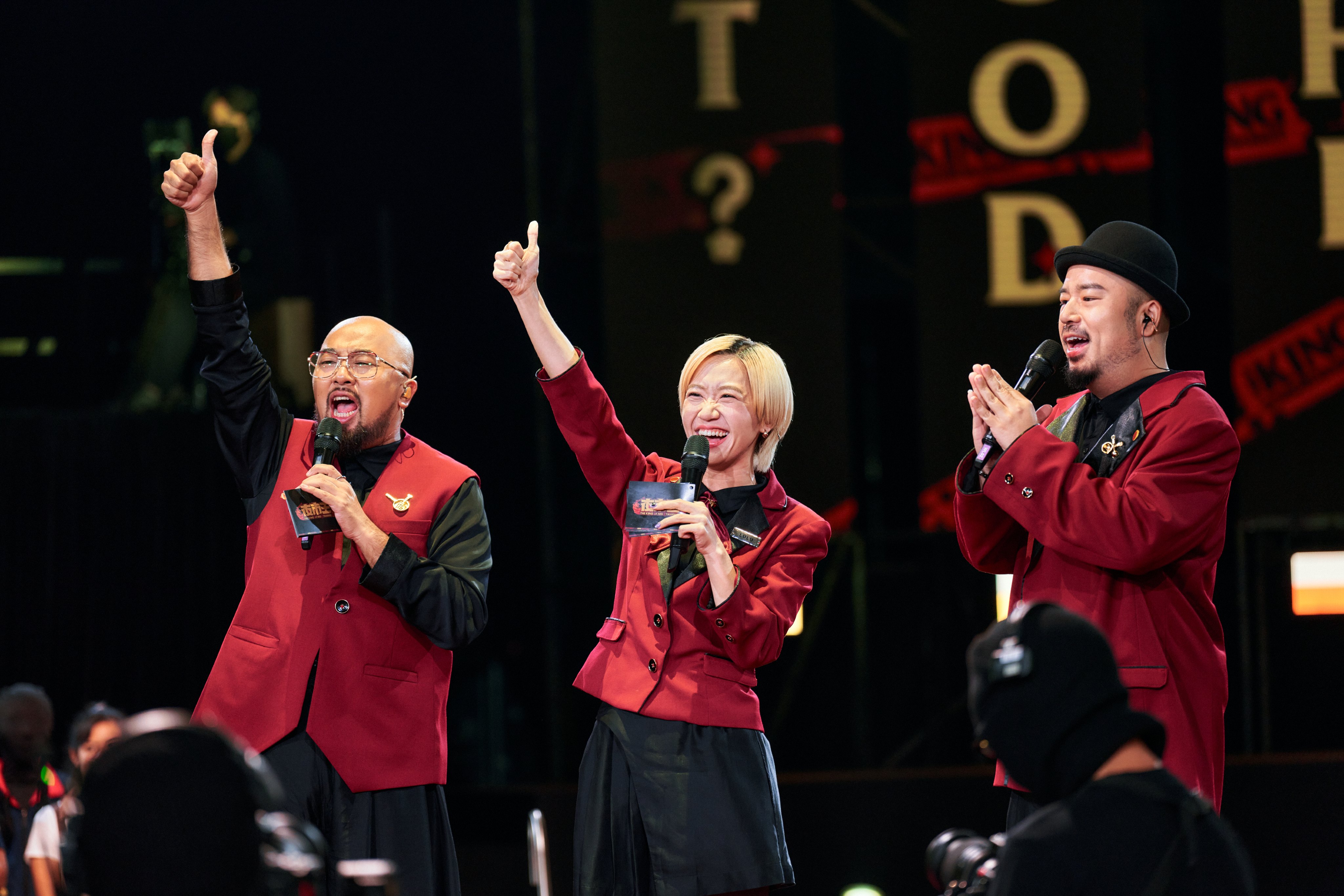 《夜市王》主持人LULU、阿達、美麗本人入圍本屆金鐘「綜藝節目主持人獎」。（緯來提供）