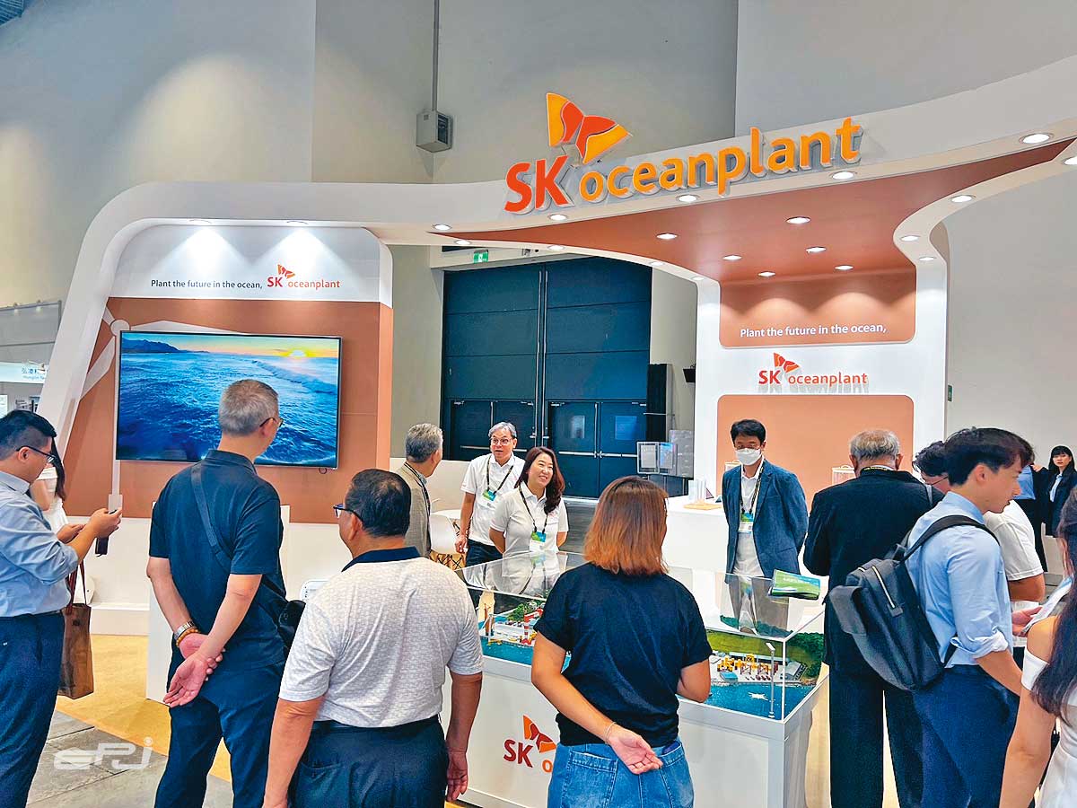 韓國第3大財團SK旗下水下基礎廠商SK oceanplant,在2024能源展大陣仗造勢,搶客叫陣意味濃厚。(SK oceanplant提供)