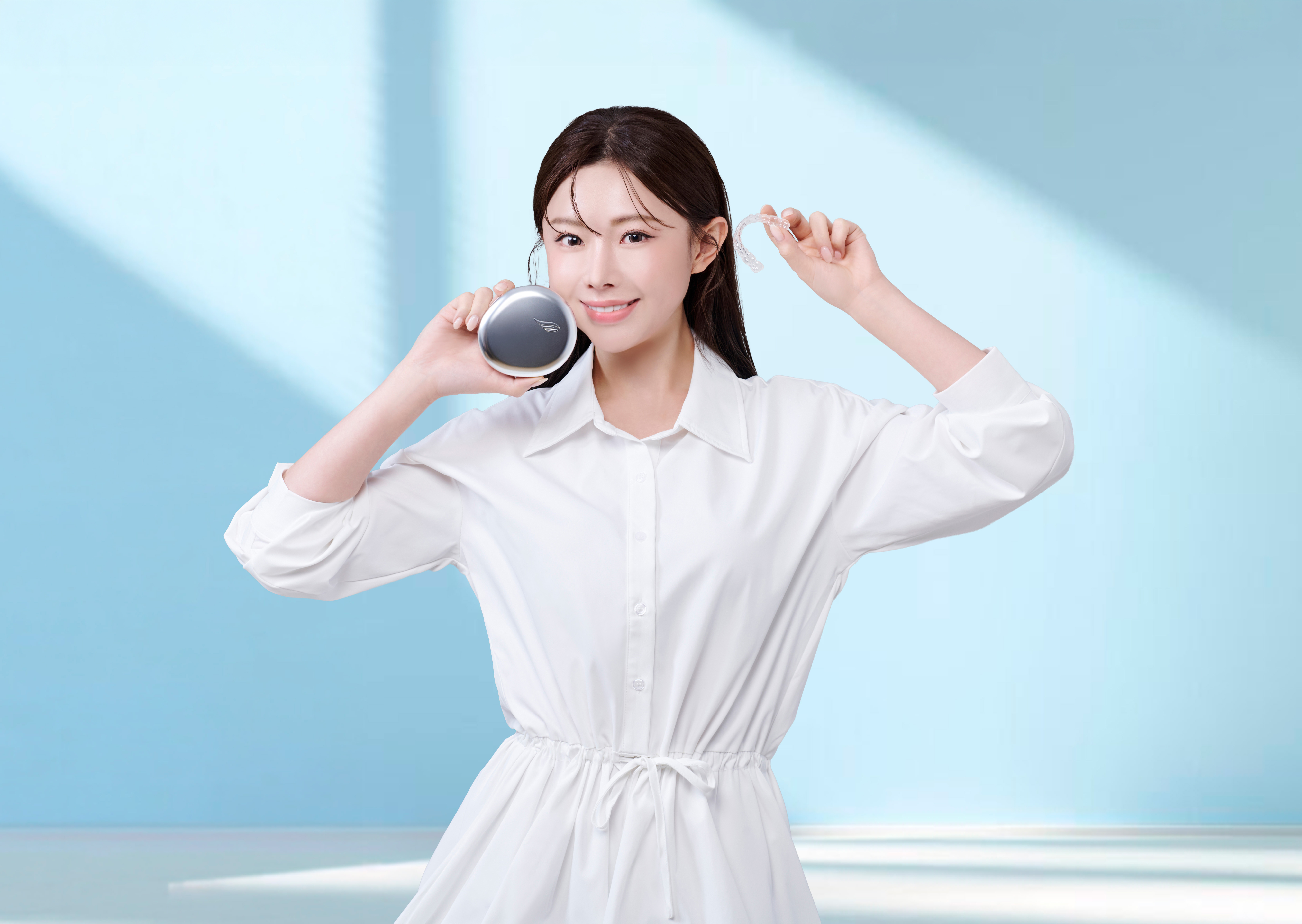 金娜妍以七位數代言酬勞接下國際數位隱形矯正品牌Angel Aligner（時代天使）代言。（Angel Aligner時代天使提供）
