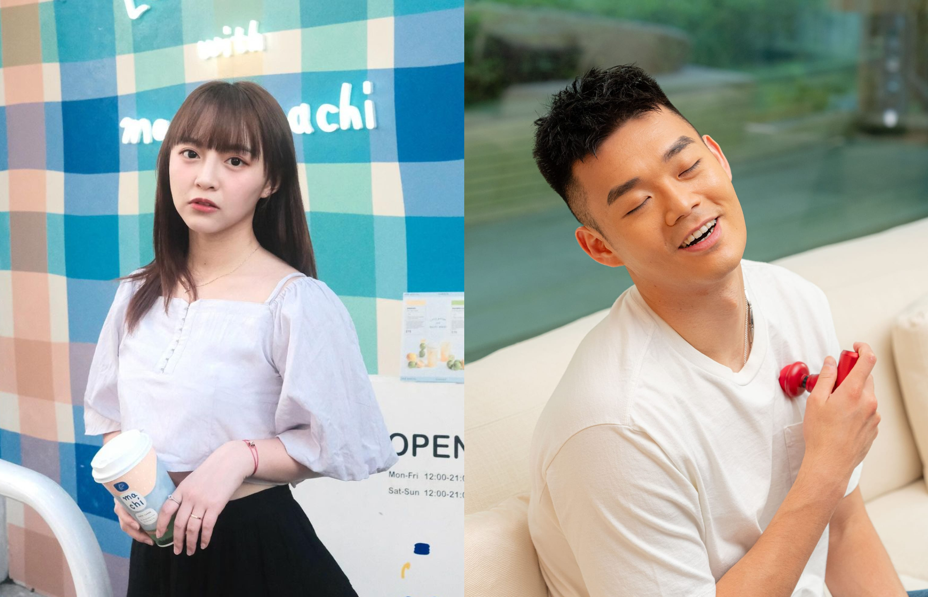 王齊麟（右）和陳詩媛（左）交往，感情甜蜜。（翻攝王齊麟臉書、陳詩媛IG）