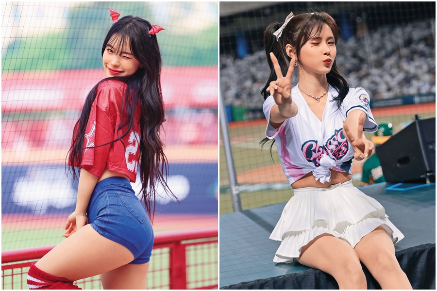 身為首位來台發展的韓籍應援，李多慧（左圖）曾創下年收千萬元紀錄，她與捲入黑函風波的全恩菲（右圖），暫時無緣在中職同台。（翻攝自李多慧、全恩菲IG）