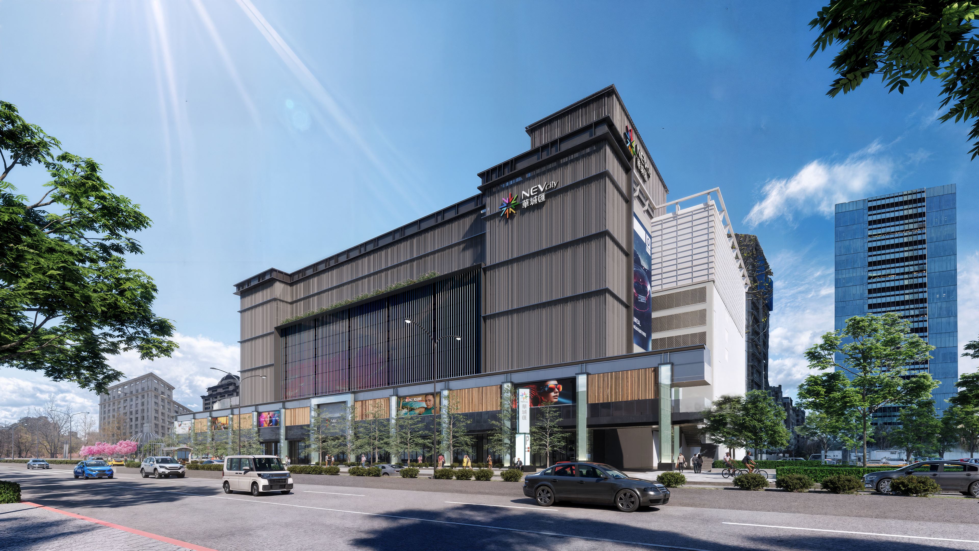 華城匯百貨預計於2027年台北大直啟用，將以AI智慧科技打造全台首座智能百貨。（華城匯商場模擬圖尚未定案）