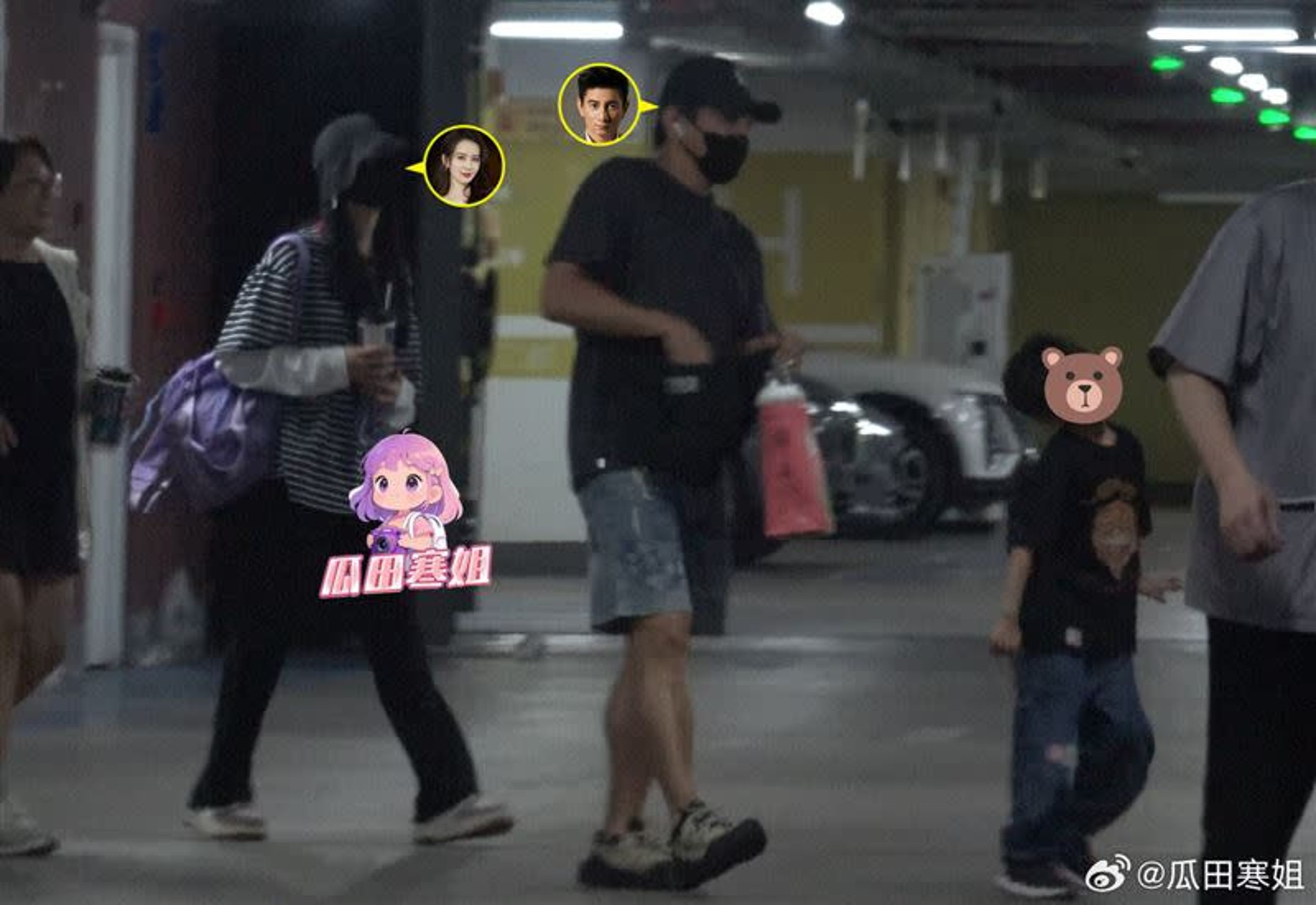 吳奇隆與劉詩詩現身商場停車場。(翻攝自微博)